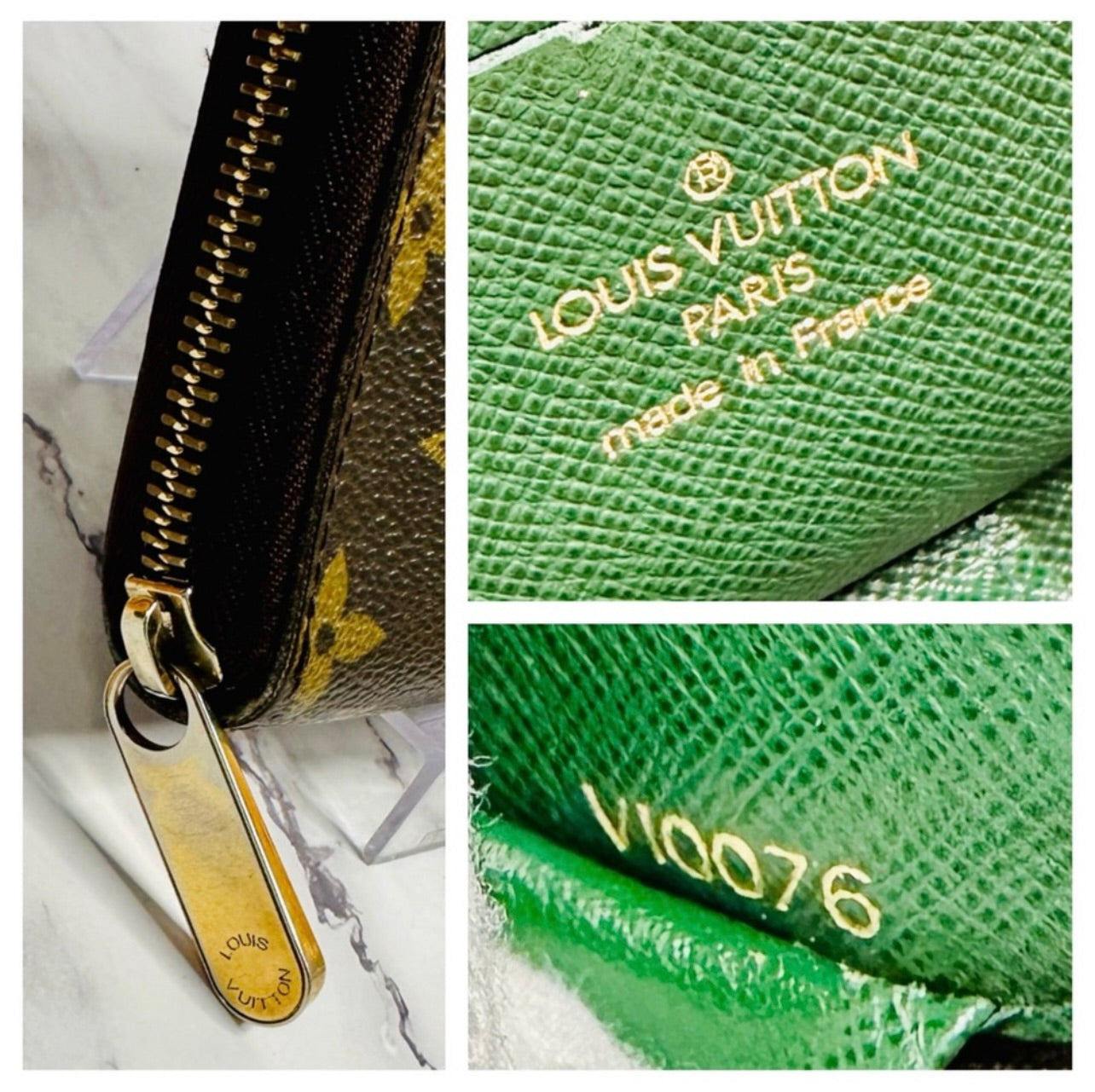 Louis Vuitton Monogram Groom Zippy Organizer Wallet Alpine Green