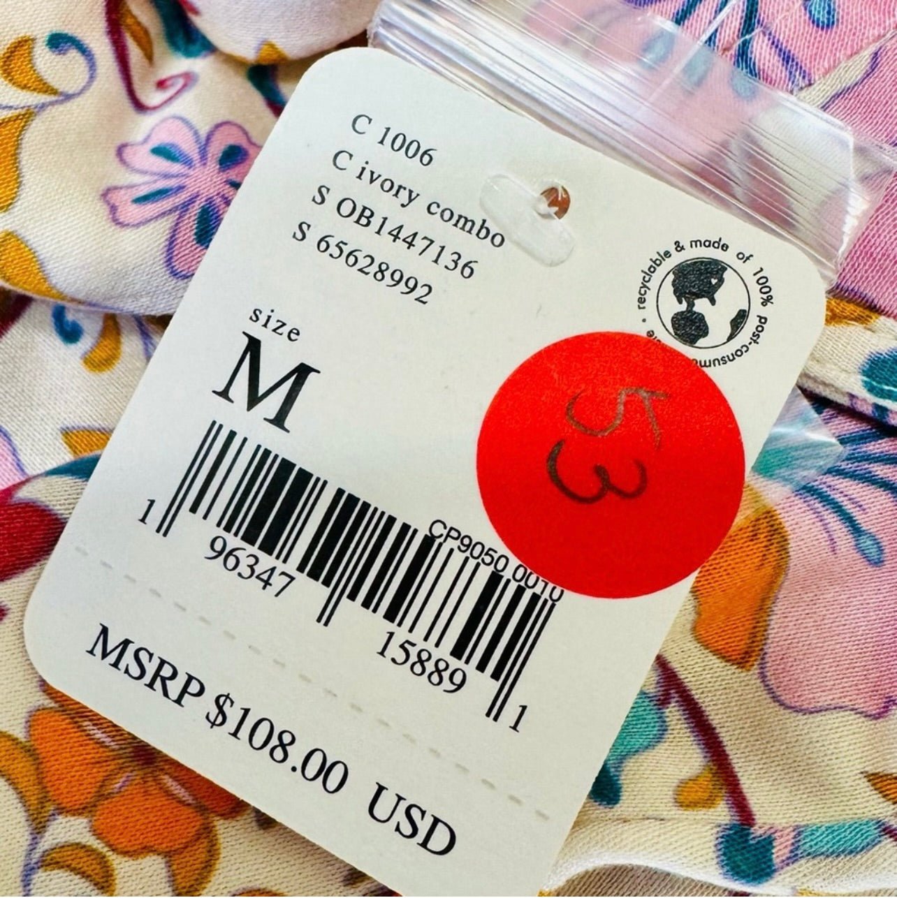 New Free People Ivory Floral Print Sasha Sweetheart-Neck Mini Dress