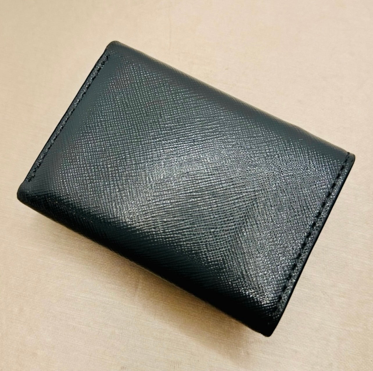 Marc Jacobs Black/Gray/Ivory Leather The Snapshot Mini Tri-Fold Wallet
