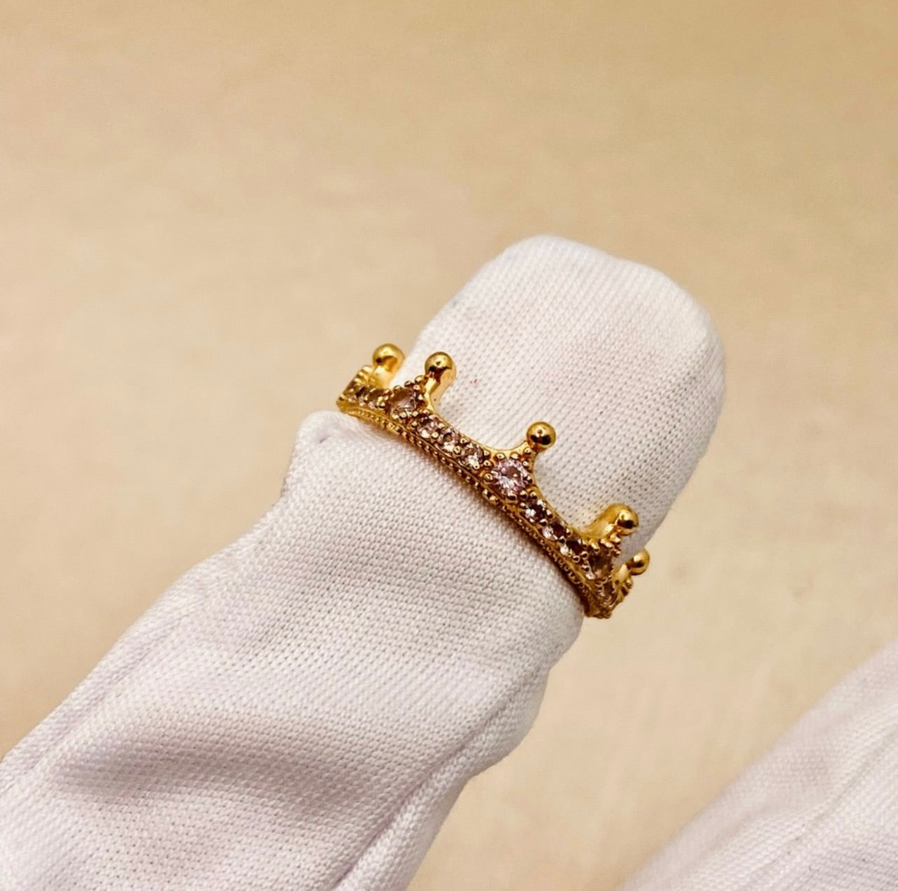 Pandora Pink Sparkling Crown Ring