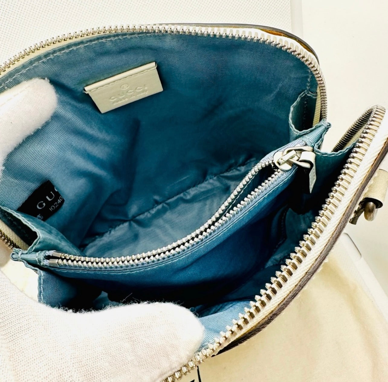 GUCCI x Sega White/Gold Leather GUCCY Mini Crossbody Bag