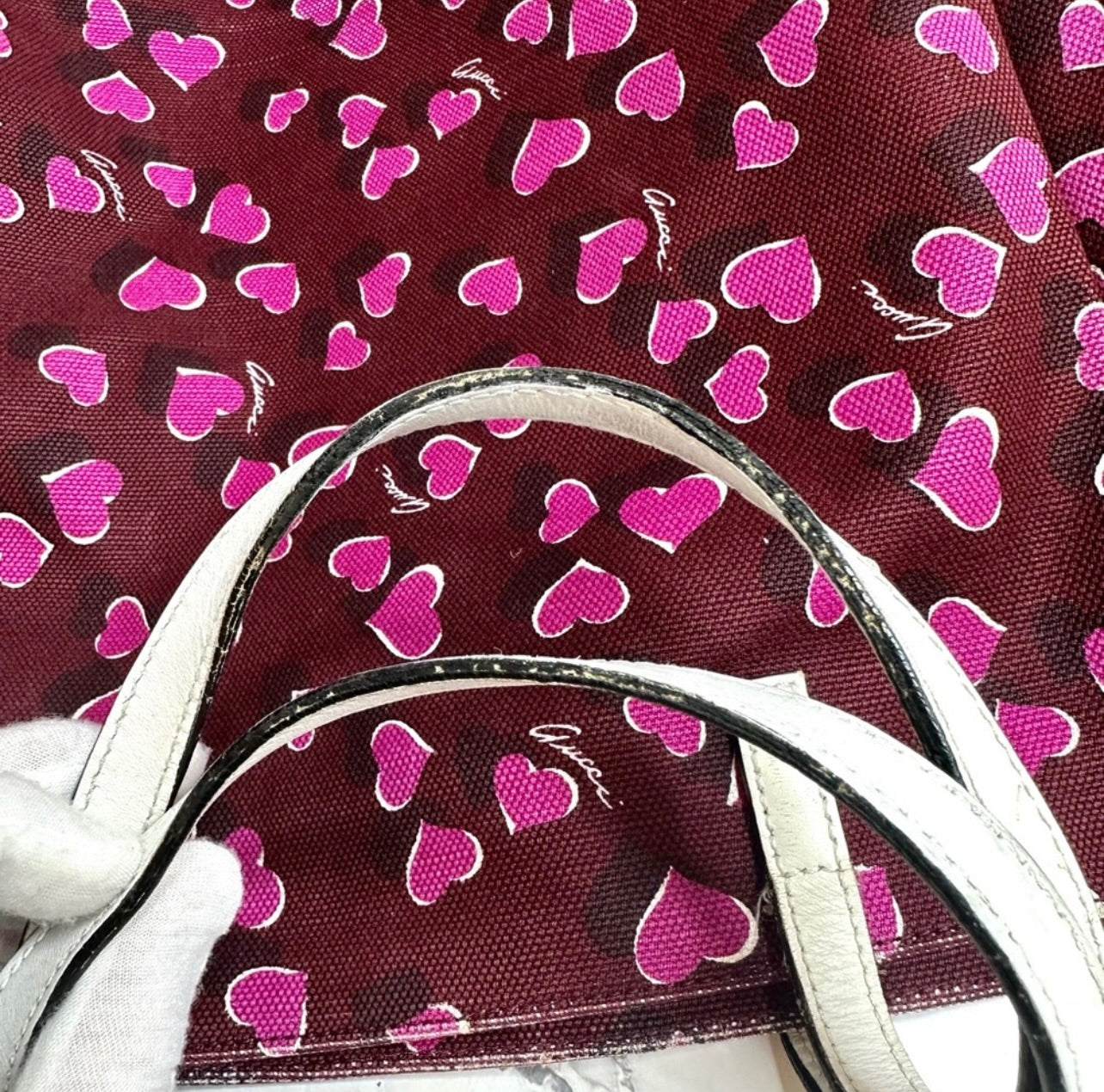 Limited Edition GUCCI Heartbeat Print Canvas Tote Bag