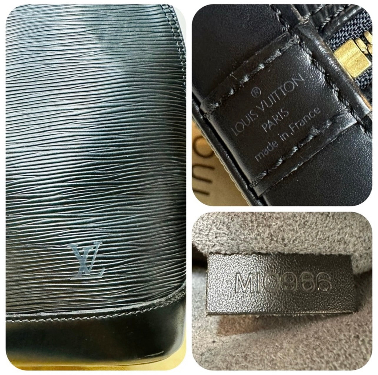 Vintage Louis Vuitton Black Epi Leather Alma PM Bag