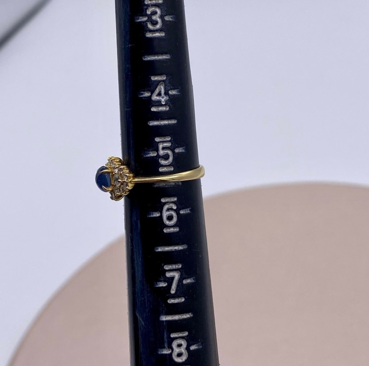 18k Yellow Gold Natural Star Sapphire & Diamond Ring