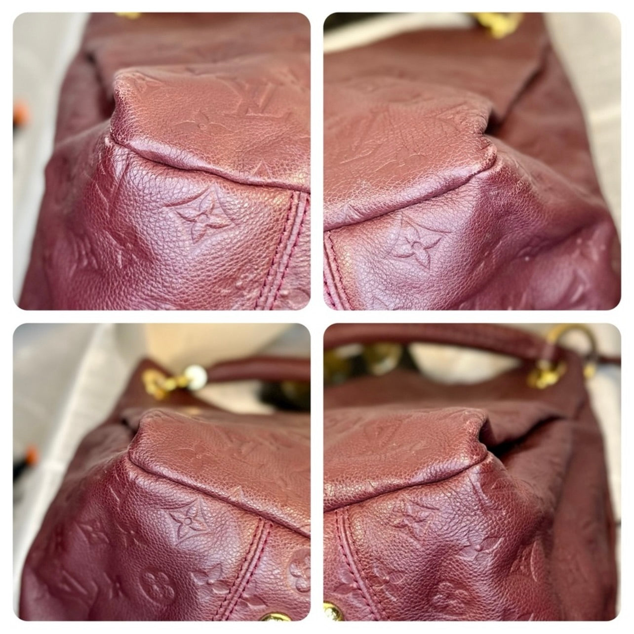 Louis Vuitton Aurore/Burgundy Empreinte Monogram Leather Artsy MM
