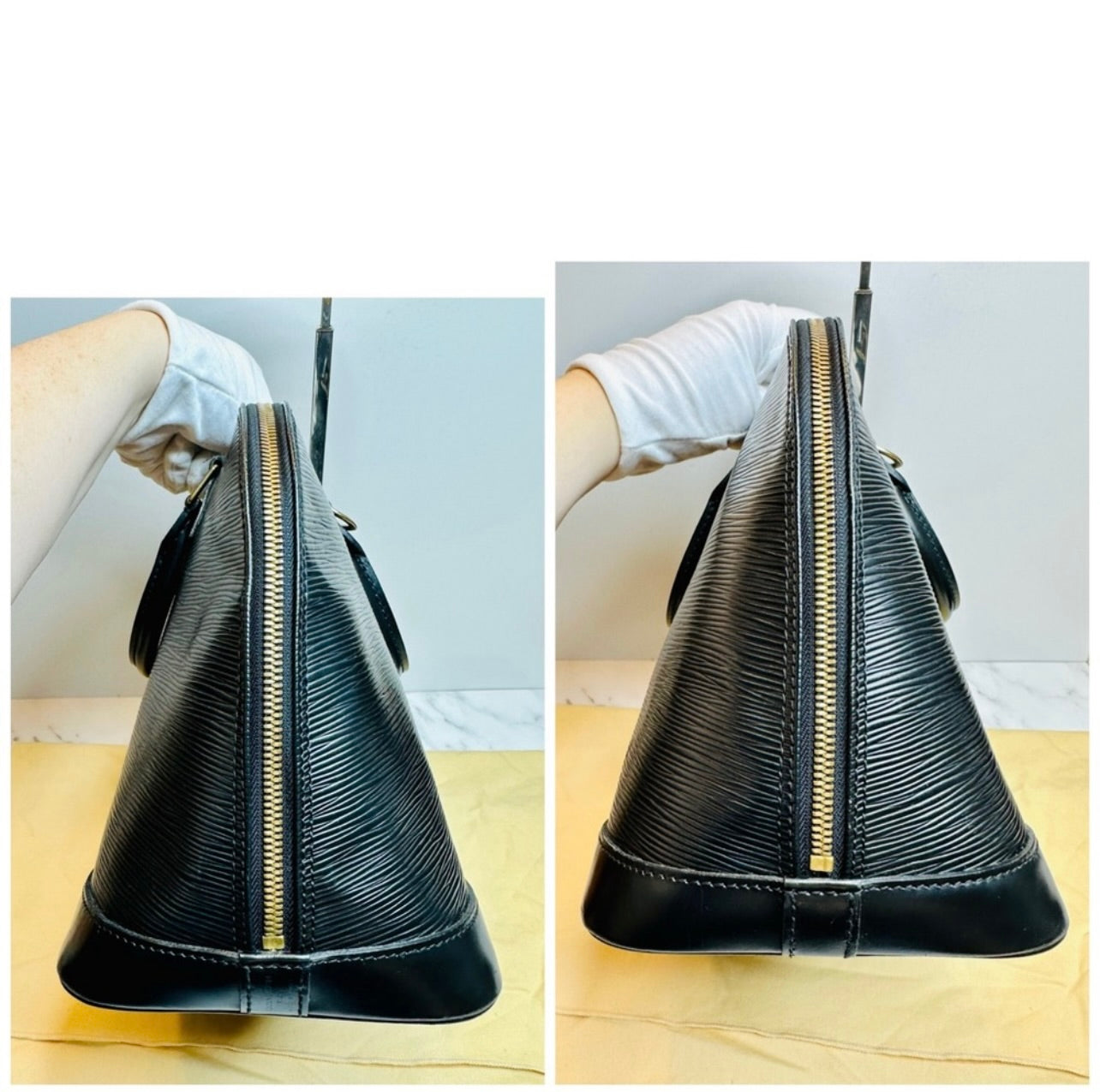 Vintage Louis Vuitton Black Epi Leather Alma PM Bag