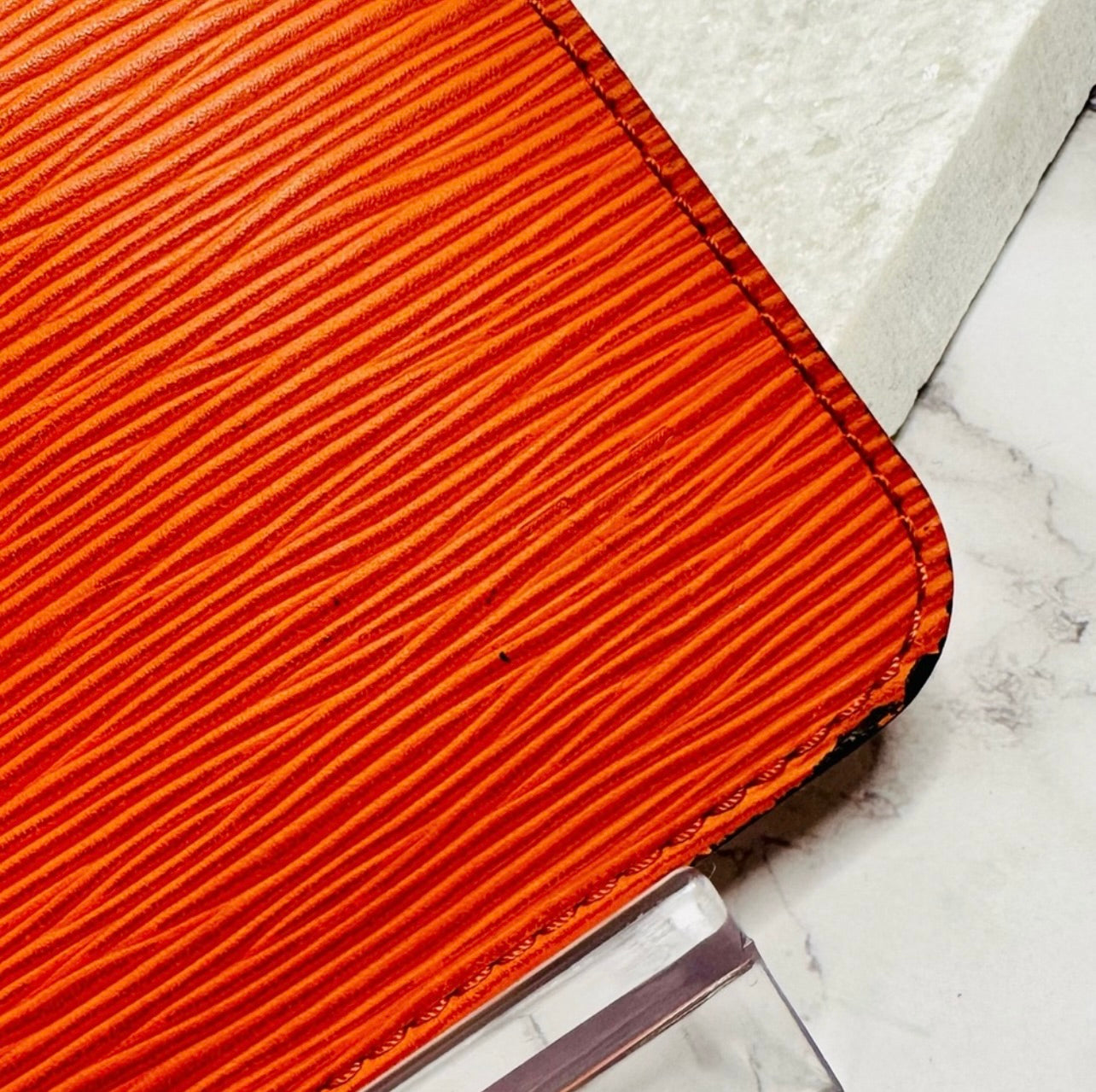 Louis Vuitton Mandarin Orange Epi Leather Neverfull Pochette