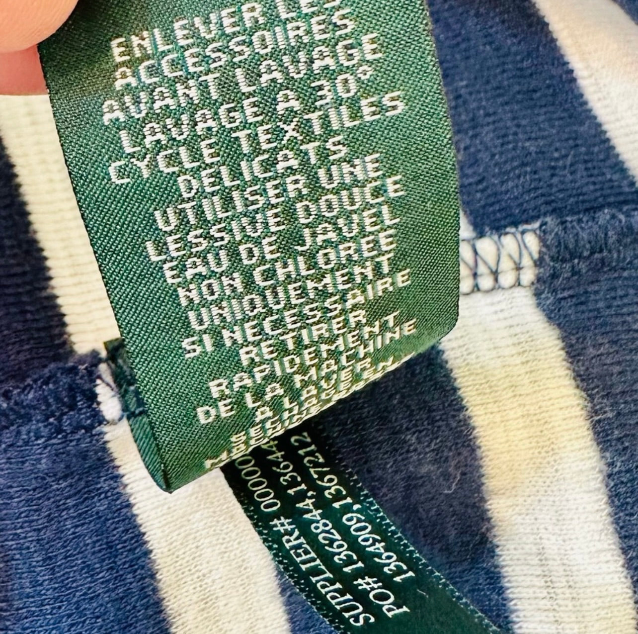 LRL Lauren Jeans Co. Ralph Lauren Nautical Navy Blue & White Striped Sailing Dress