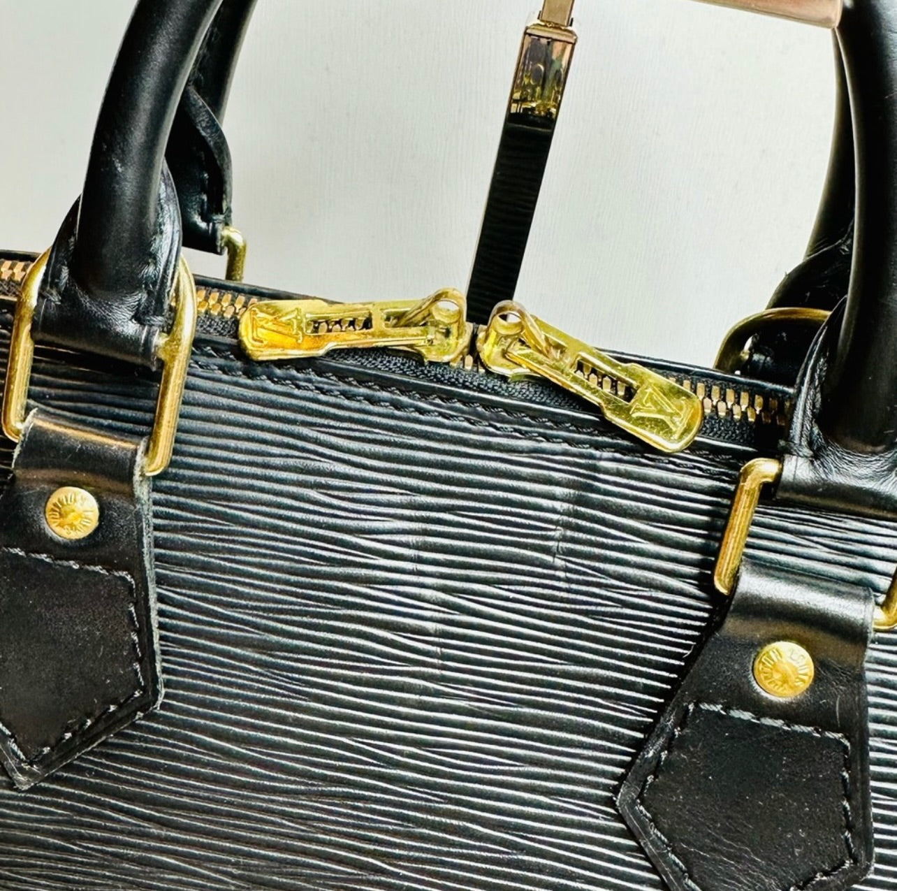 Vintage Louis Vuitton Black Epi Leather Alma PM Bag