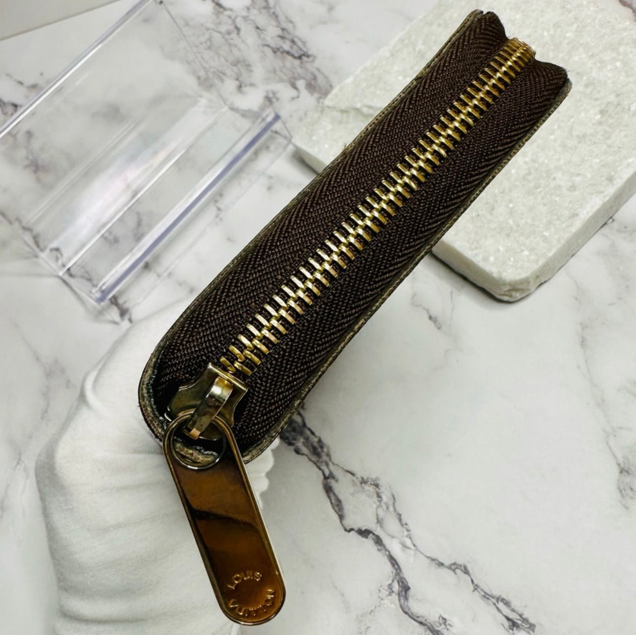 Louis Vuitton Monogram Groom Zippy Organizer Wallet Alpine Green