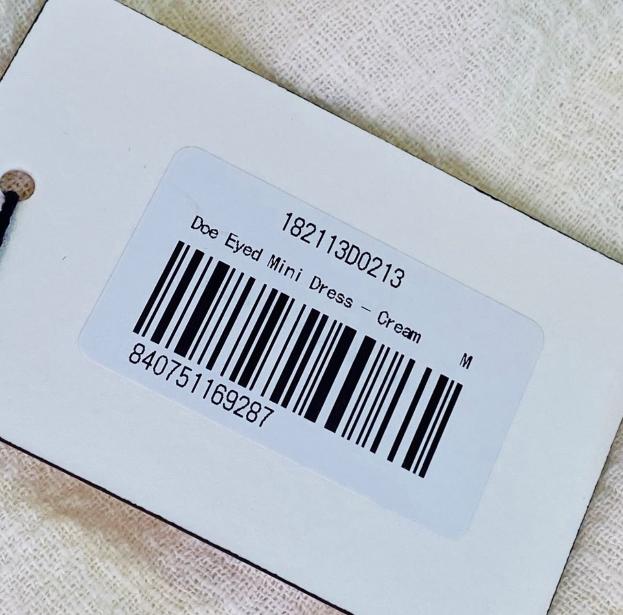 New Spell & The Gypsy Collective Cream Doe Eyed Mini Dress