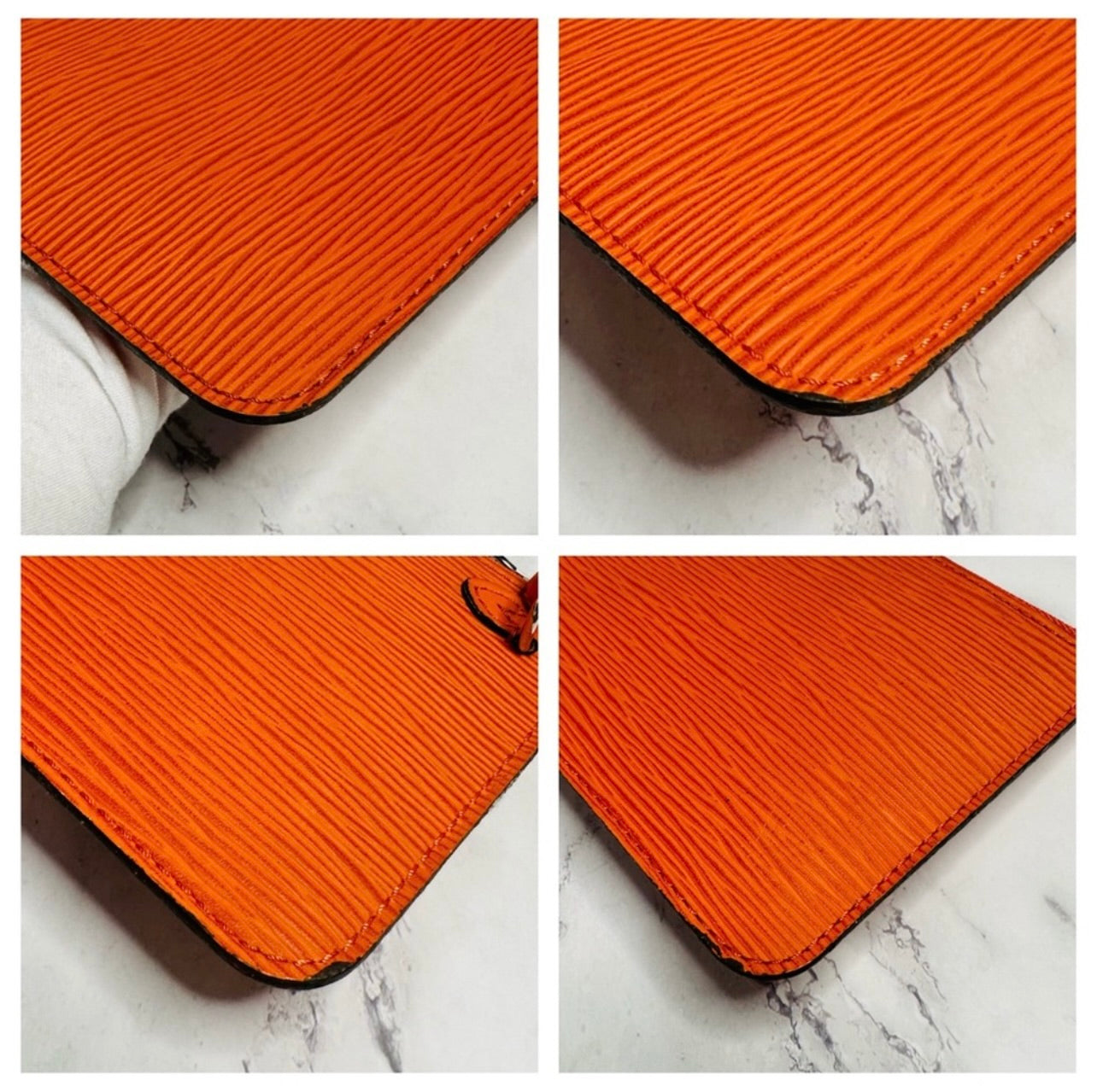 Louis Vuitton Mandarin Orange Epi Leather Neverfull Pochette