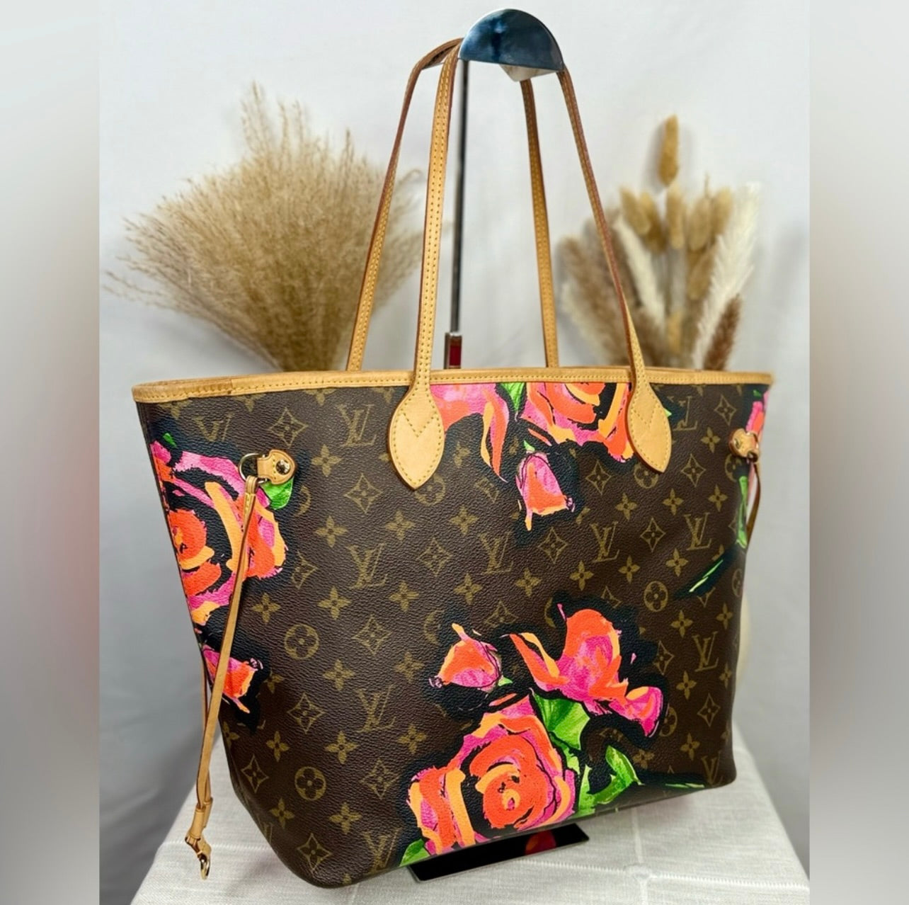 Louis Vuitton Limited Edition Stephen Sprouse Monogram Roses Neverfull MM Bag