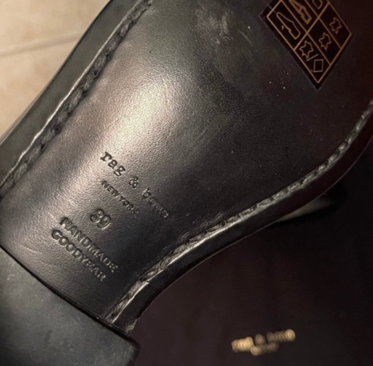 New Rag & Bone Lightly Distressed Smooth Black Oliver Leather Zip Boots