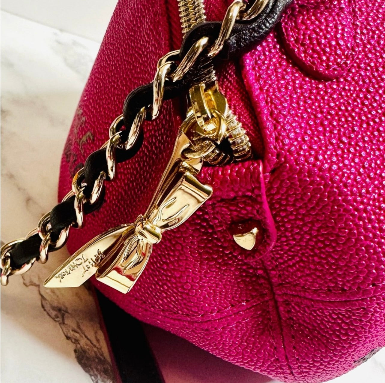 Betsey Johnson Metallic Pink Tackle Me Kitsch Football Crossbody Bag