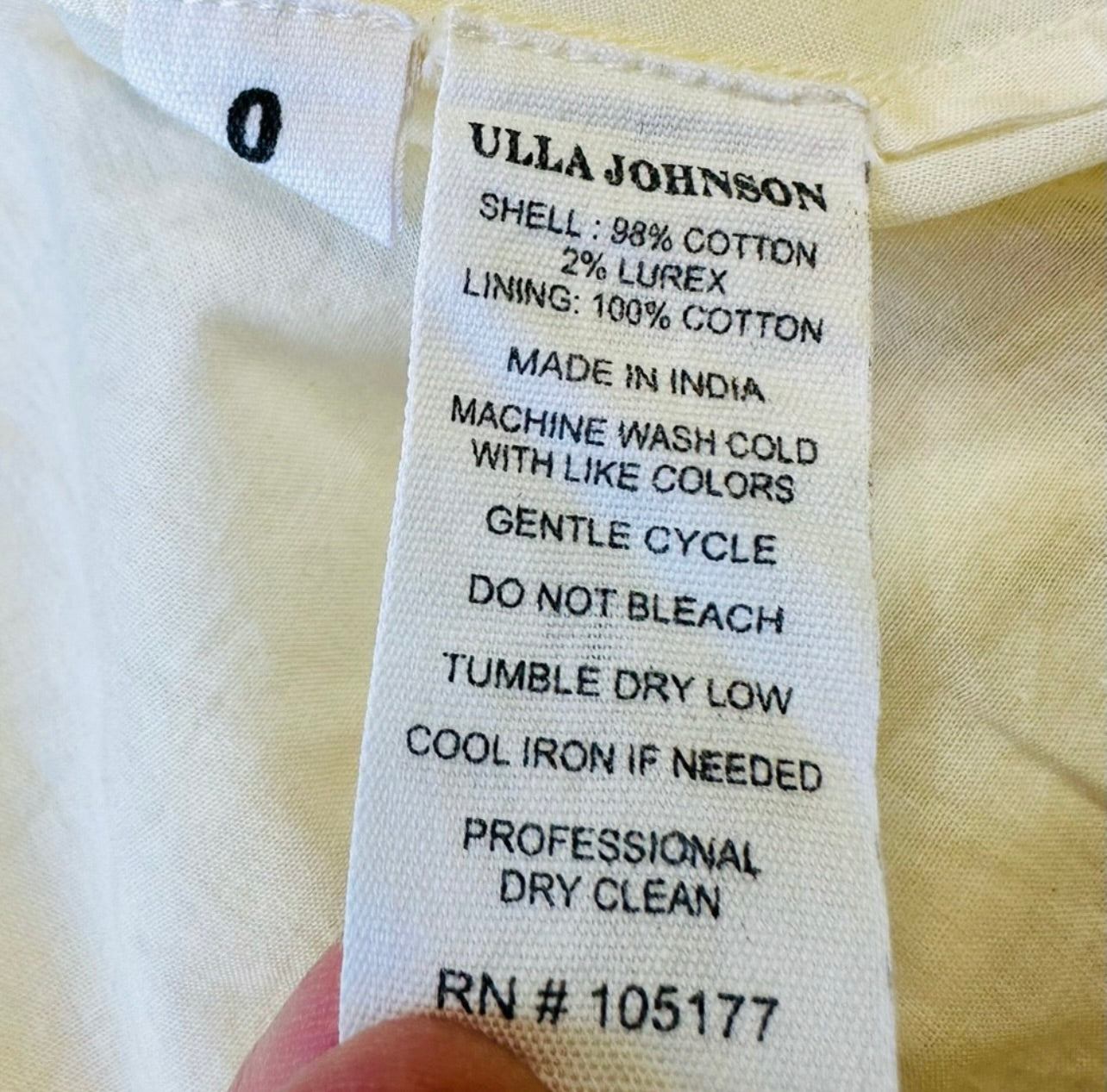 Ulla Johnson Cream Striped Rosalind Mini Dress