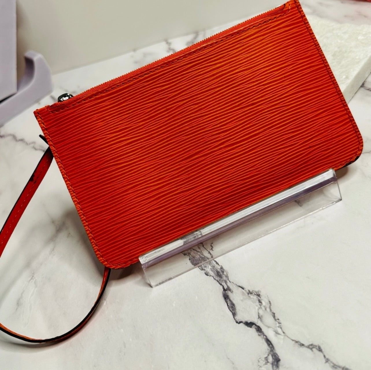 Louis Vuitton Mandarin Orange Epi Leather Neverfull Pochette