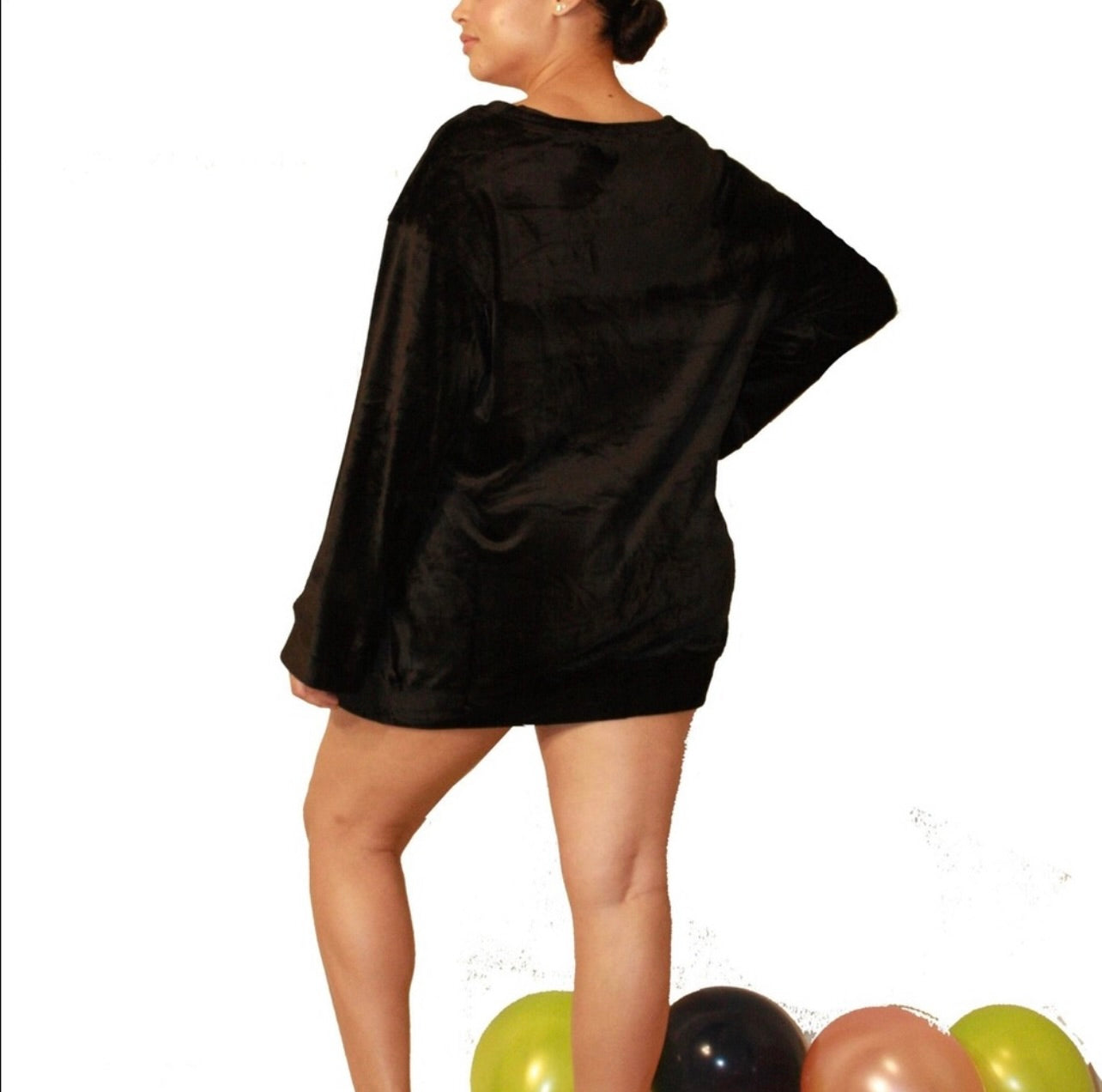 NEW! Black Velour Queen Sweater Dress