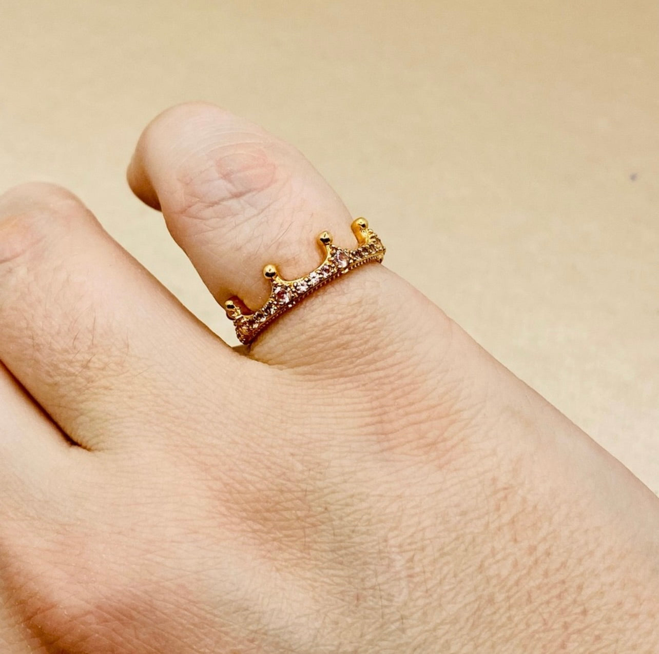 Pandora Pink Sparkling Crown Ring