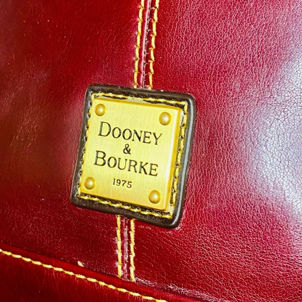 Rare Vintage Dooney & Bourke Large Deep Burgundy Leather Hobo Bag