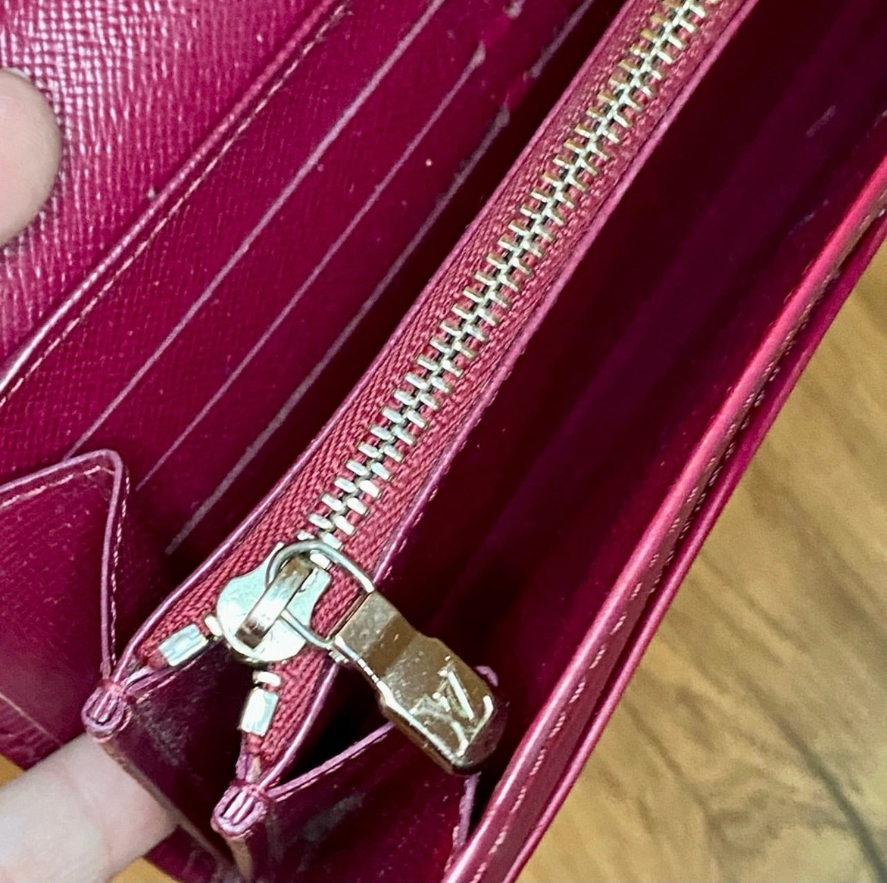 Vintage Louis Vuitton Raspberry Epi Leather Long Wallet