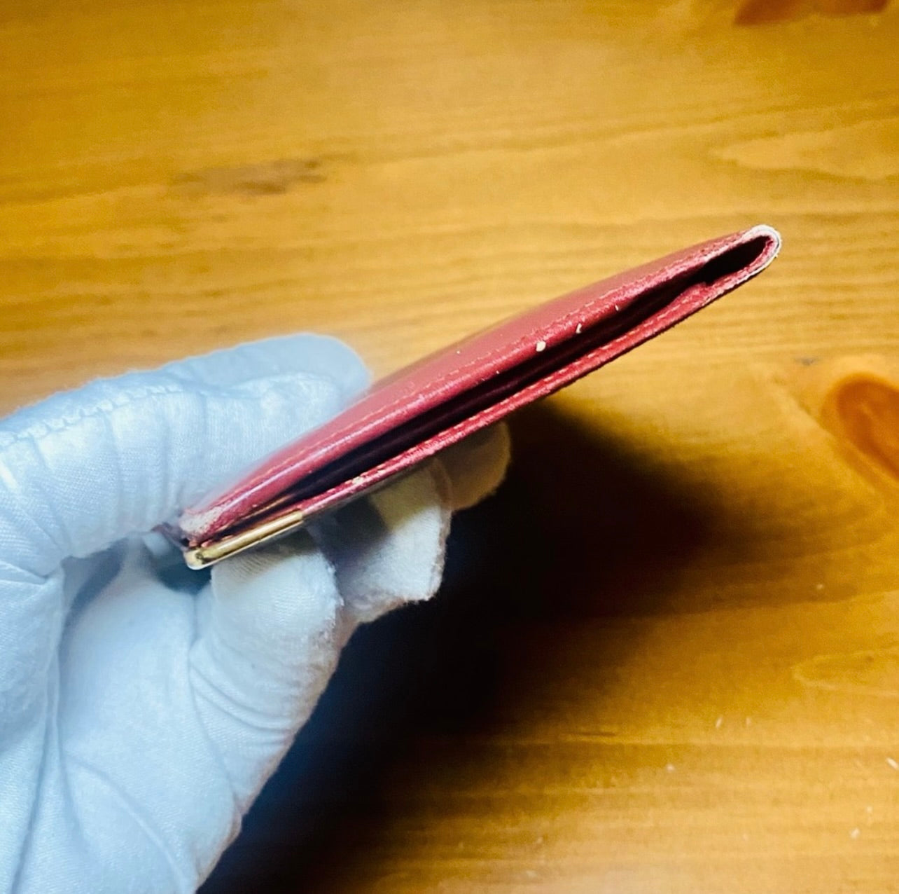 Unisex Must De Cartier Vintage Bordeaux Leather Long Bifold Wallet