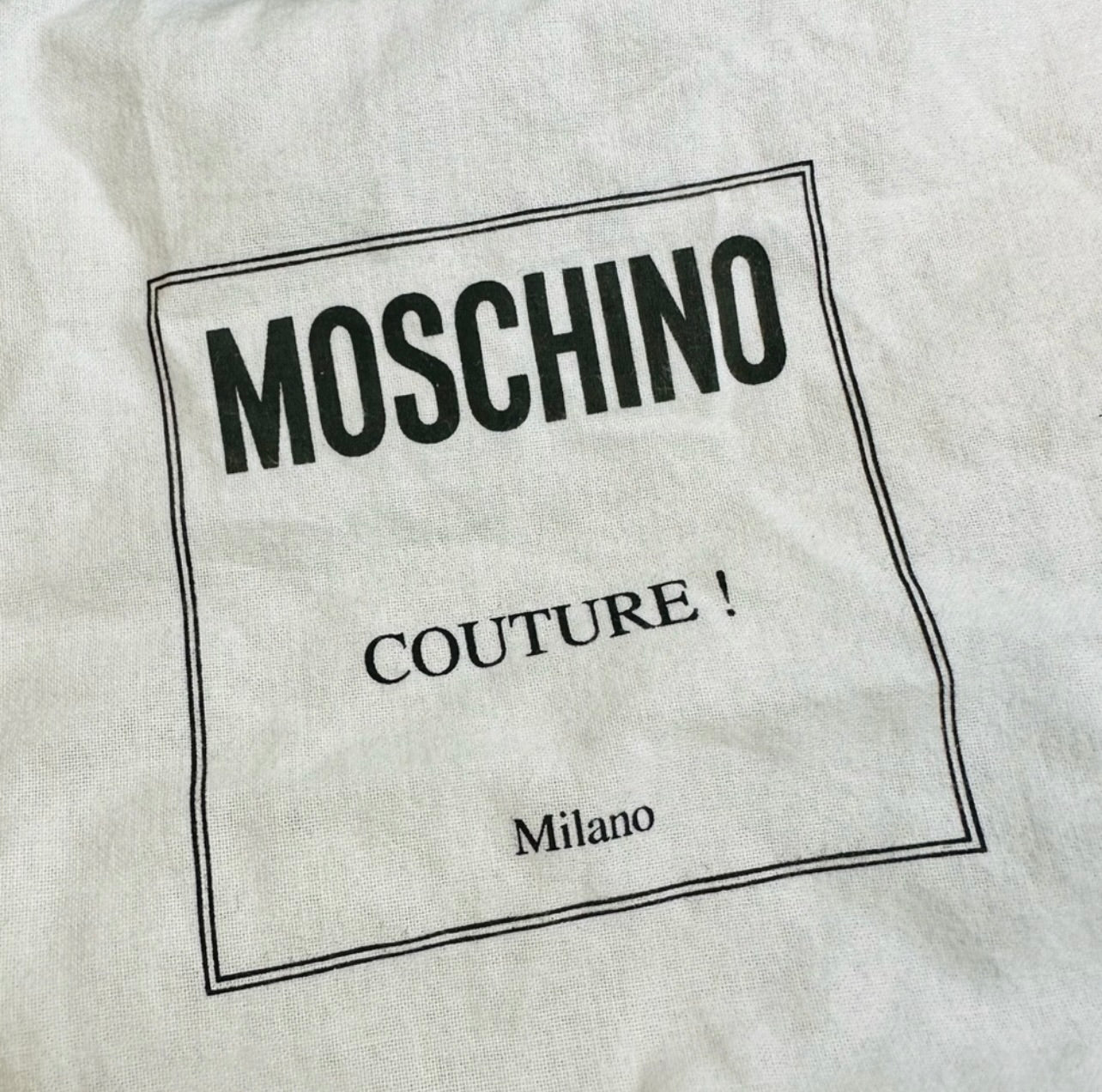 NEW! Moschino Black Nylon w/ Yellow Spaceship Print Oversized Belt Bag
