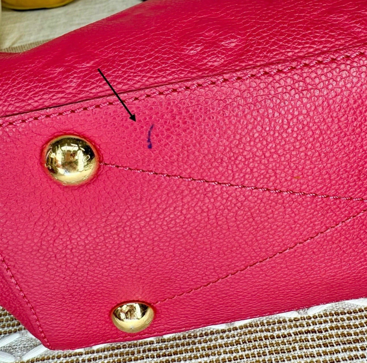 Louis Vuitton Montaigne BB Monogram Dahlia Empreinte Leather Satchel Bag