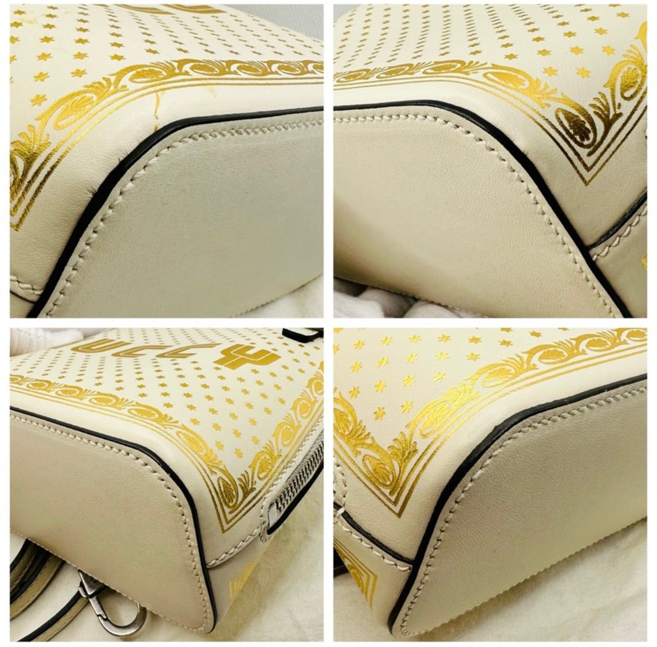 GUCCI x Sega White/Gold Leather GUCCY Mini Crossbody Bag