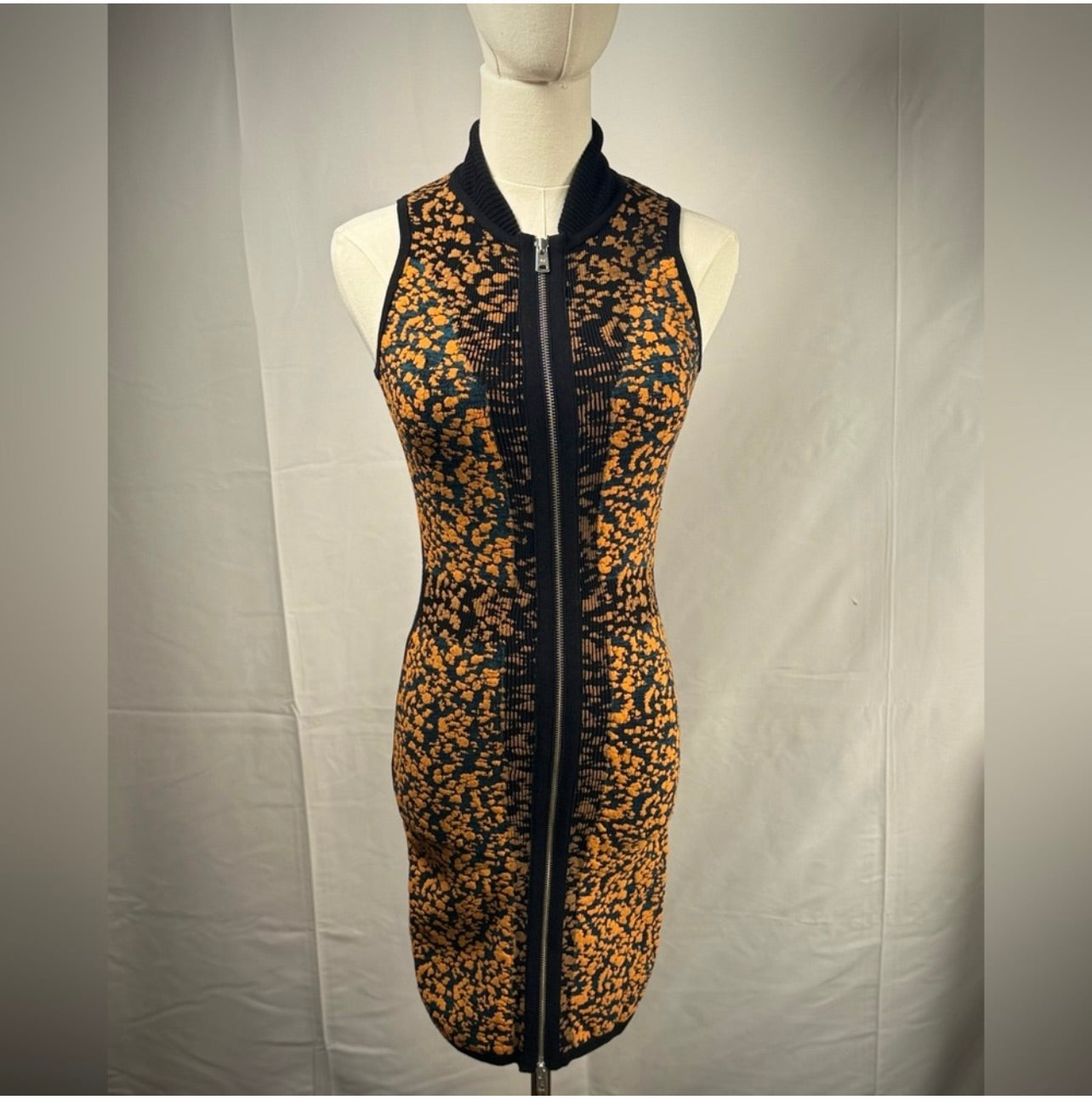 McQ Alexander McQueen Zip Sleeveless Bodycon Sheath Dress