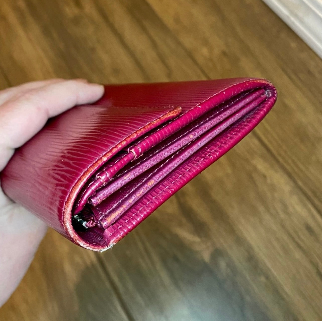 Vintage Louis Vuitton Raspberry Epi Leather Long Wallet