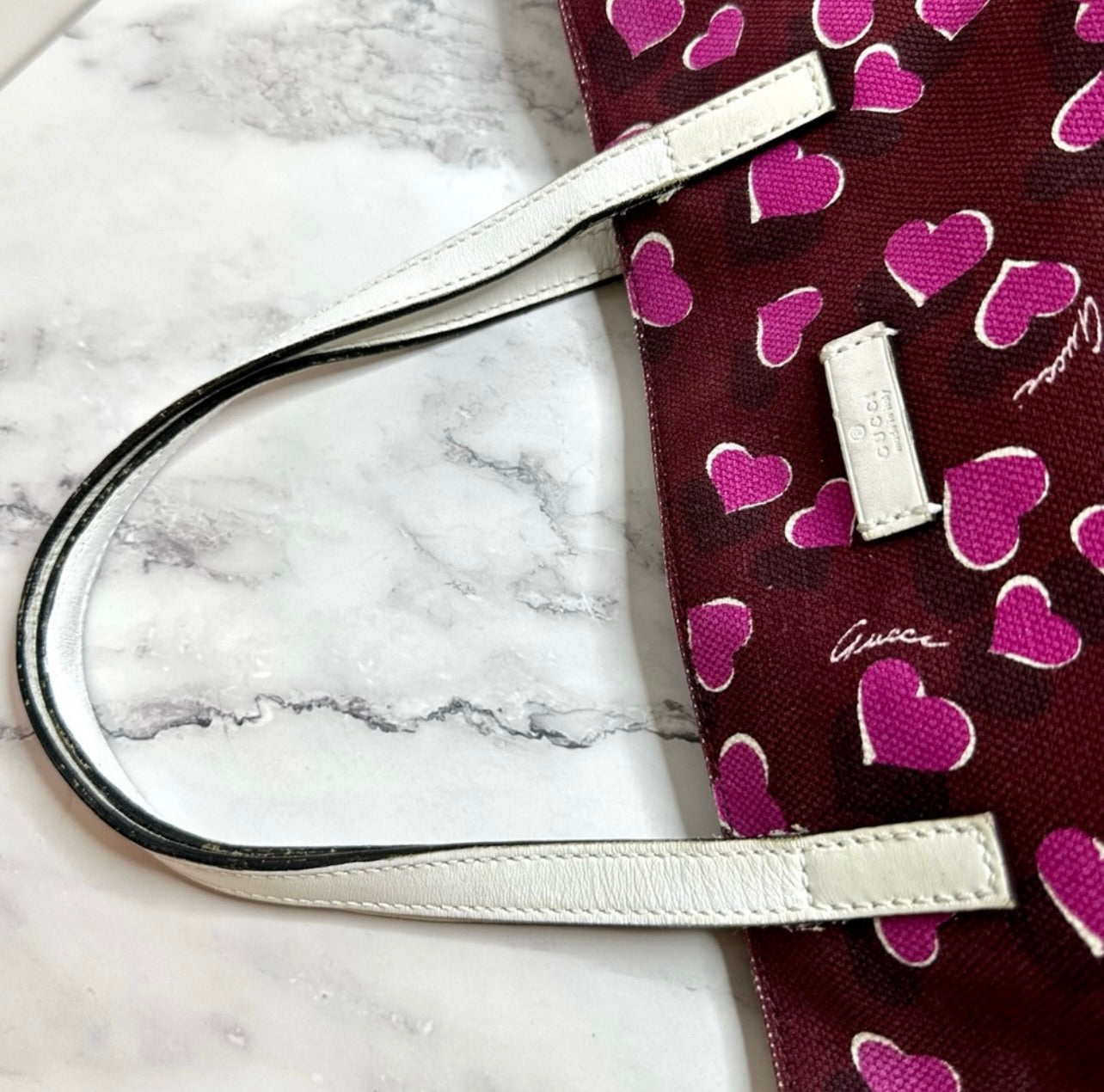 Limited Edition GUCCI Heartbeat Print Canvas Tote Bag
