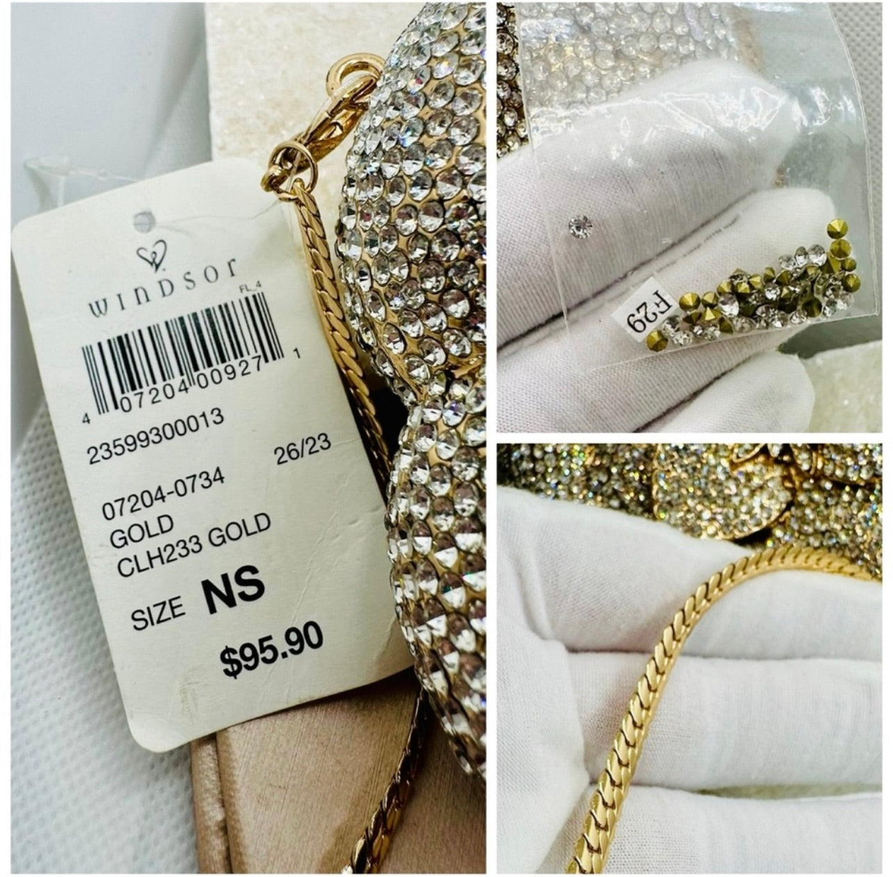 New Windsor Divine Luxury Rhinestone Rose Minaudiere Bag