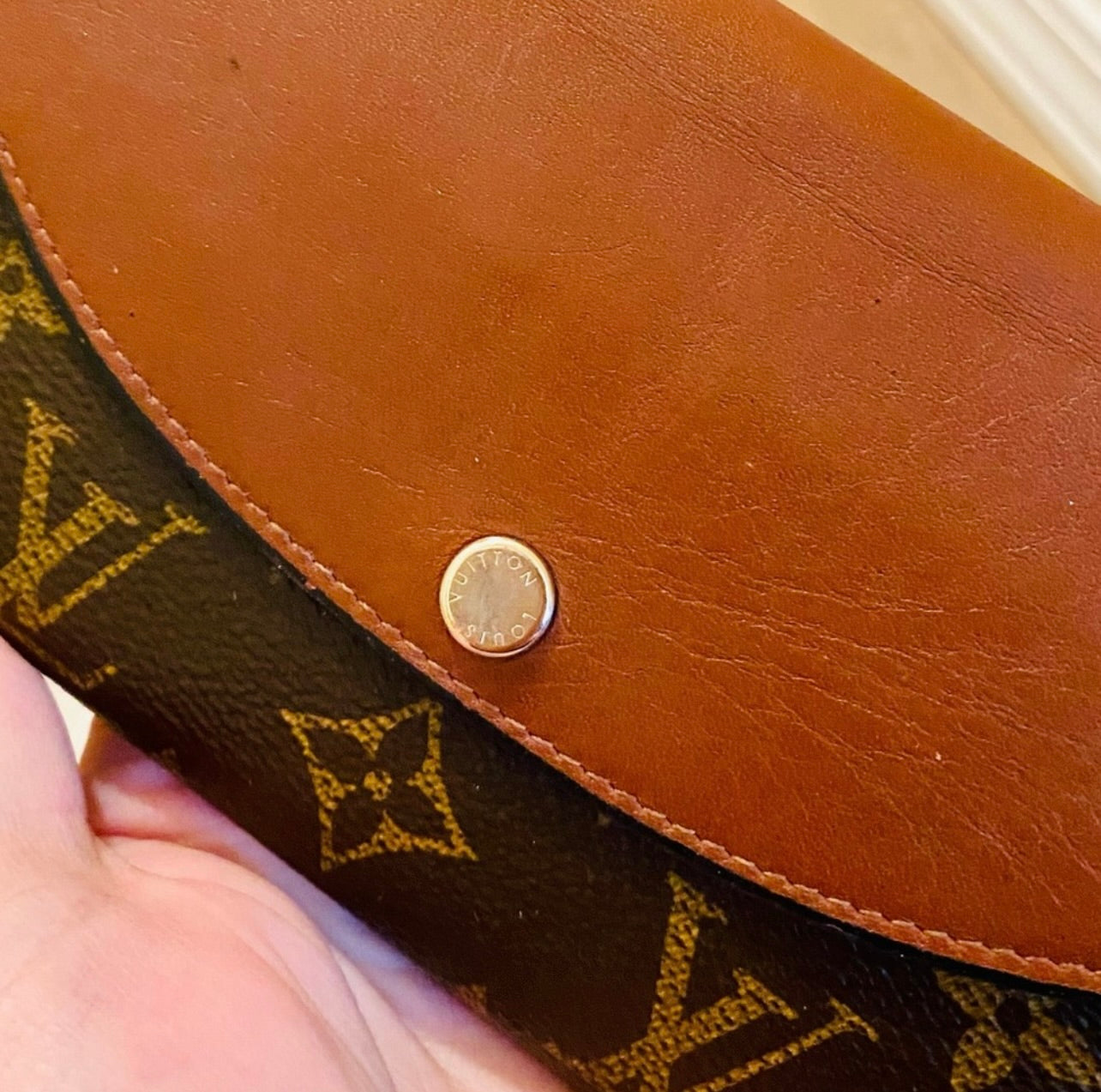 Louis Vuitton Marron Leather & Monogram Sarah Tuileries Wallet