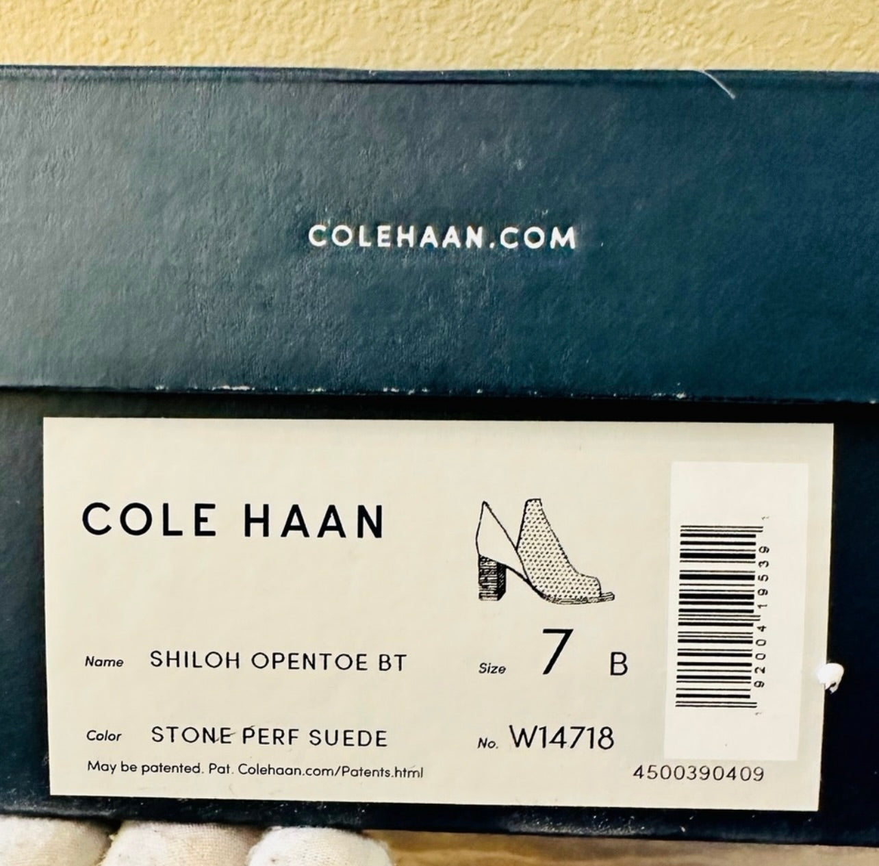 New Cole Haan Suede Shiloh Open Toe Booties