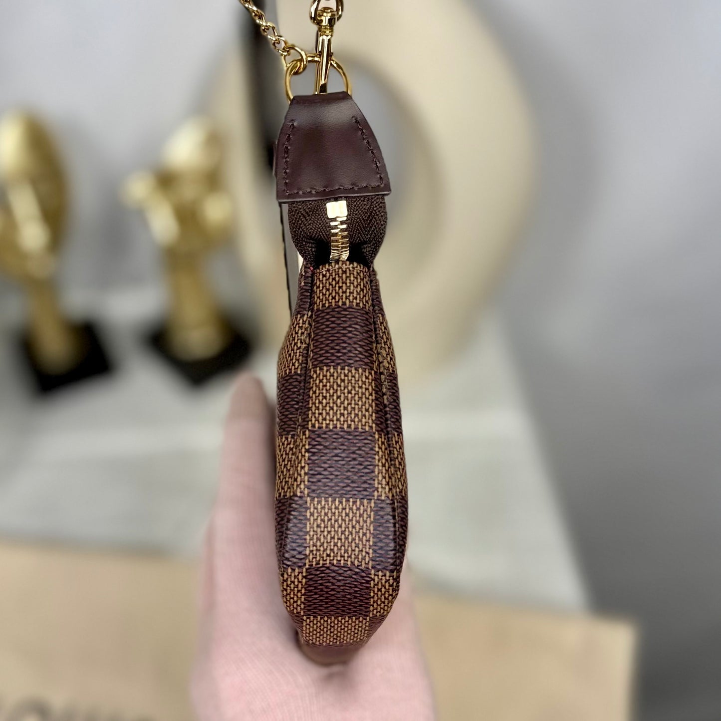 EUC Louis Vuitton Damier Ebene Coated Canvas Mini Pochette