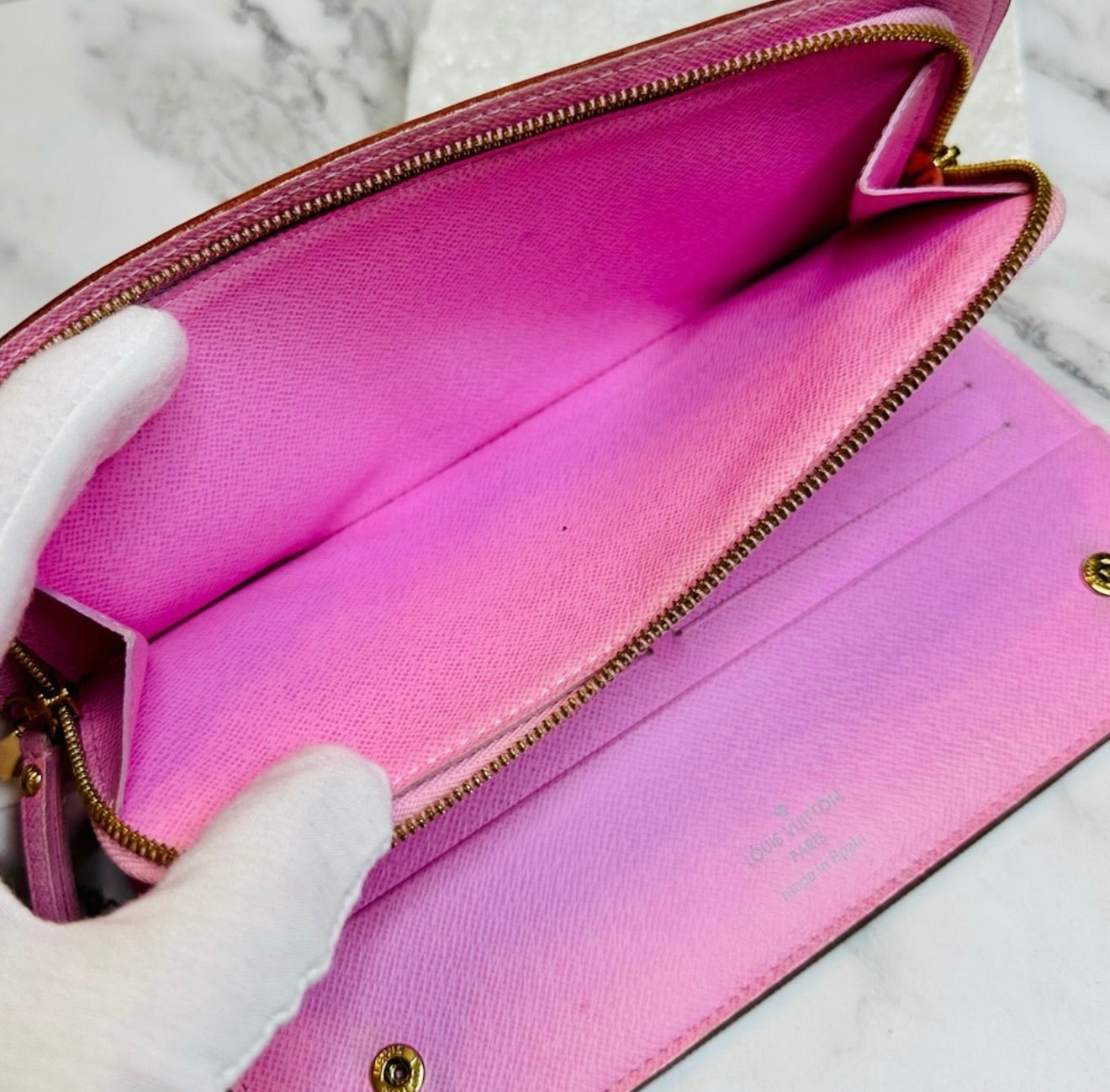 EUC Louis Vuitton x Takashi Murakami White Portefeuille Insolite Monogram Wallet