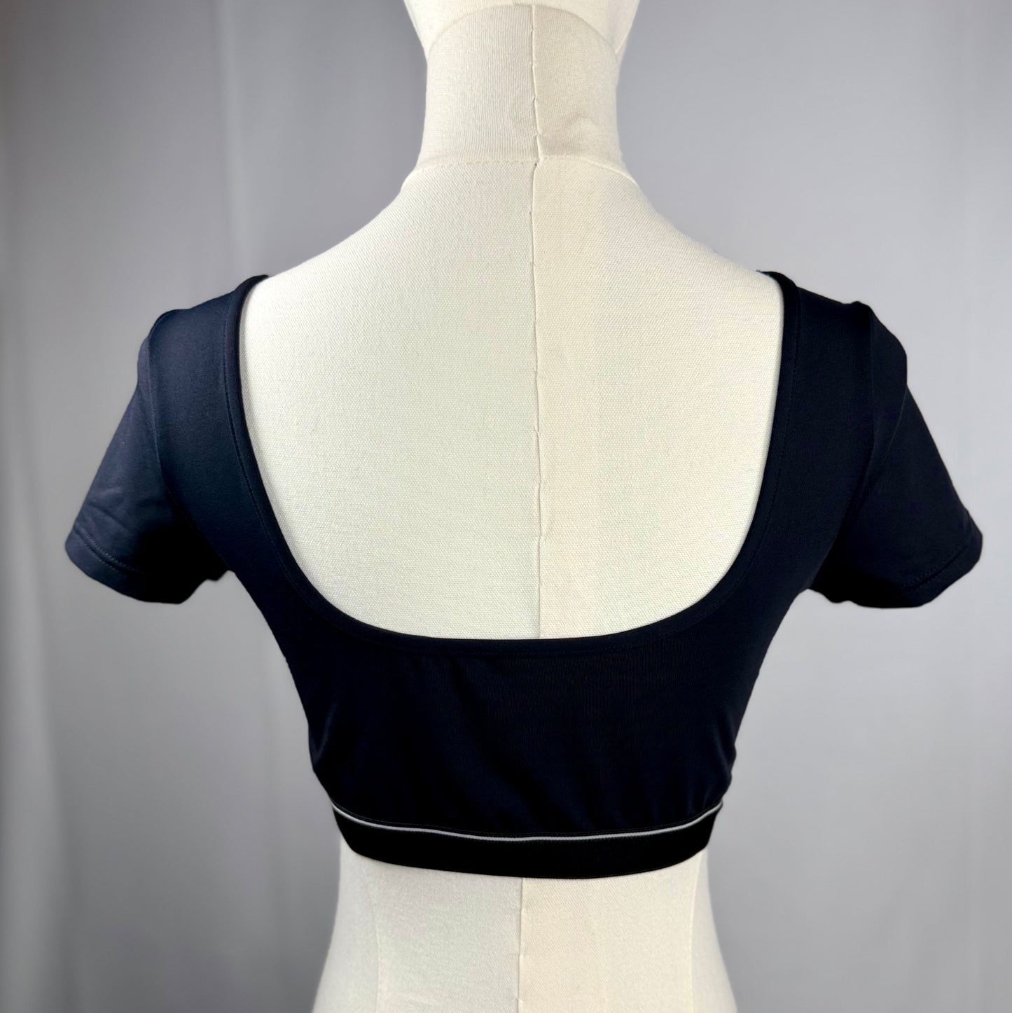 NEW! RARE Vintage Dolce & Gabbana Sport Black Short Sleeved Cropped Top