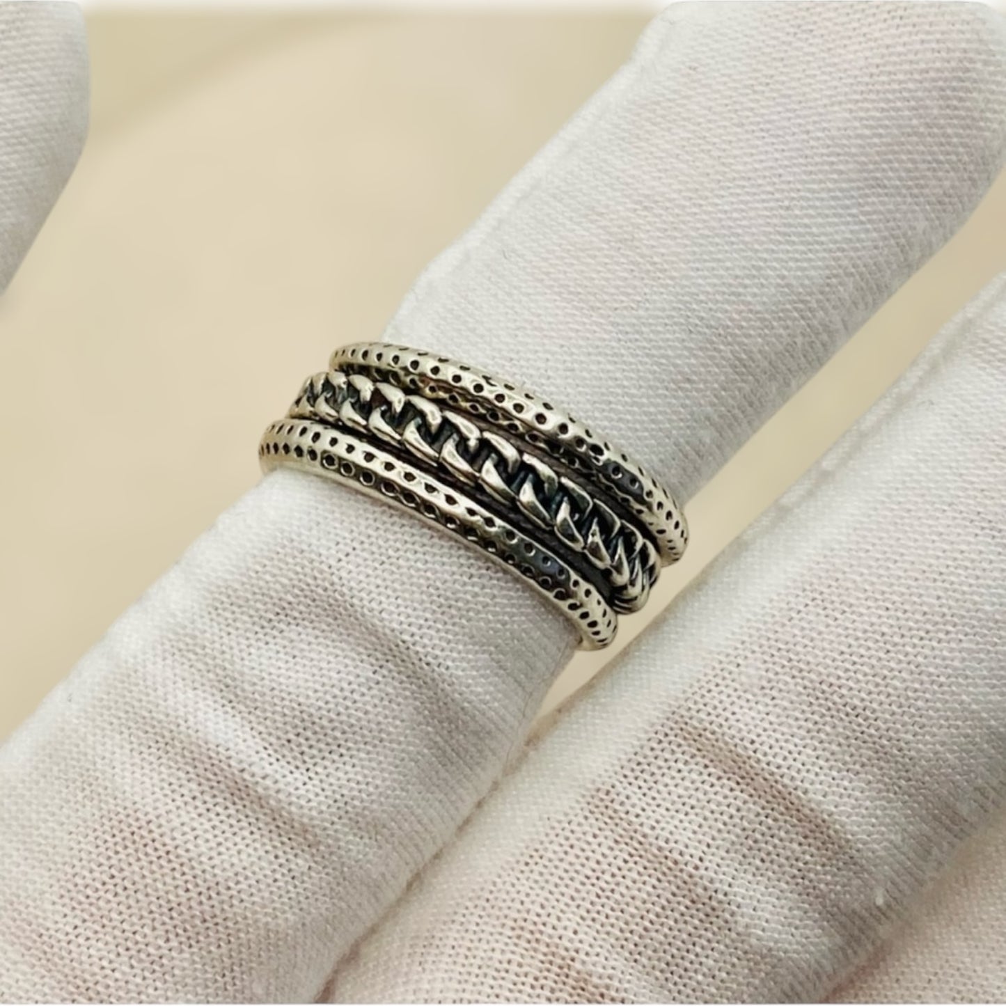 EUC 3 Unisex 925 Sterling Silver Israel Stackable Rings