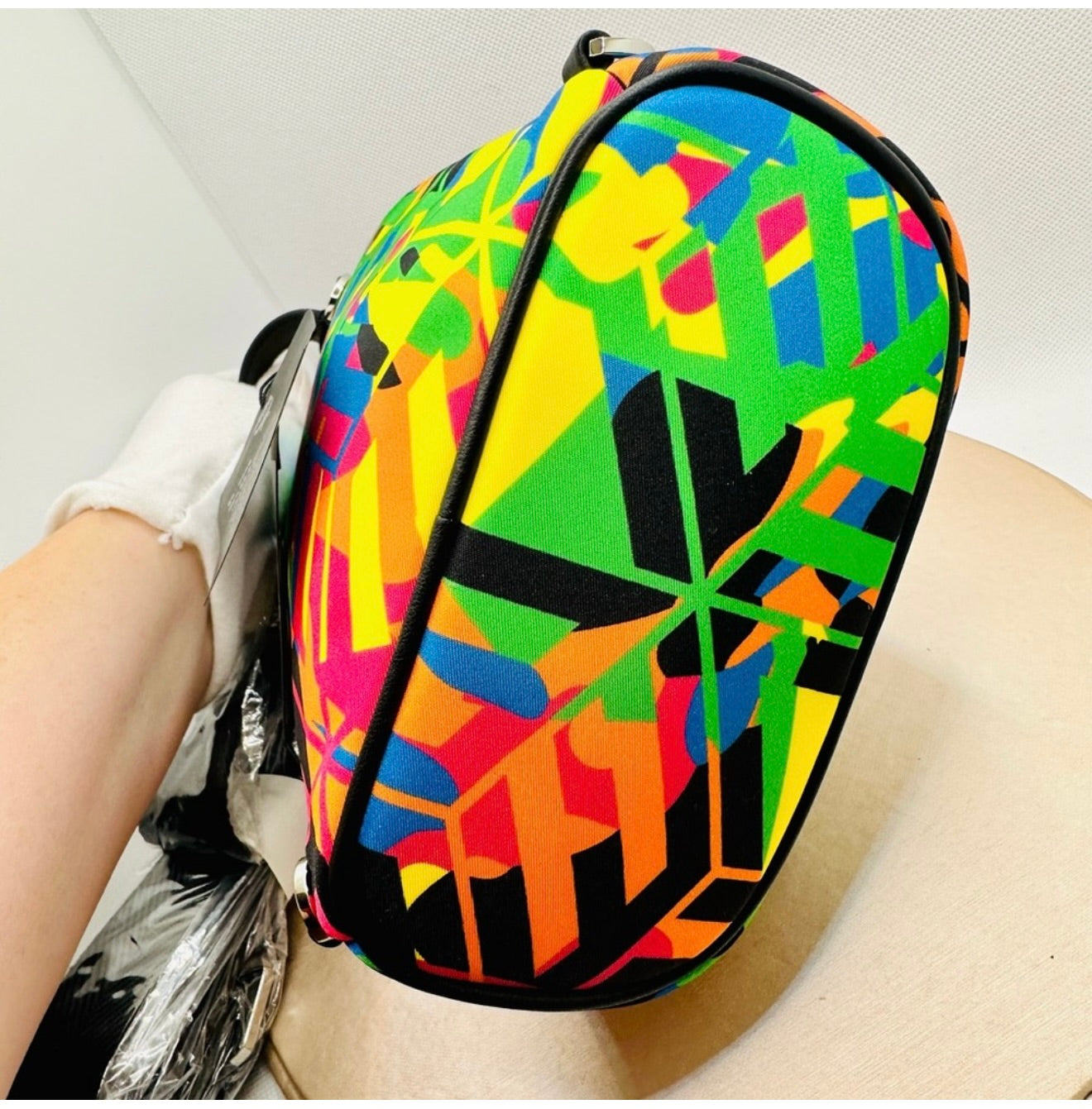 NEW! MCM Stark Cubic Camouflage Print Logo Backpack Shoulder Bag