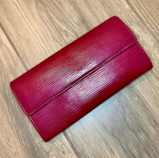 Vintage Louis Vuitton Raspberry Epi Leather Long Wallet