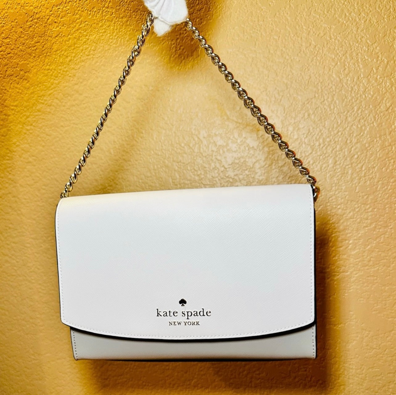 New Kate Spade Carson Nimbus Grey Colorblock Saffiano Leather Convertible Crossbody