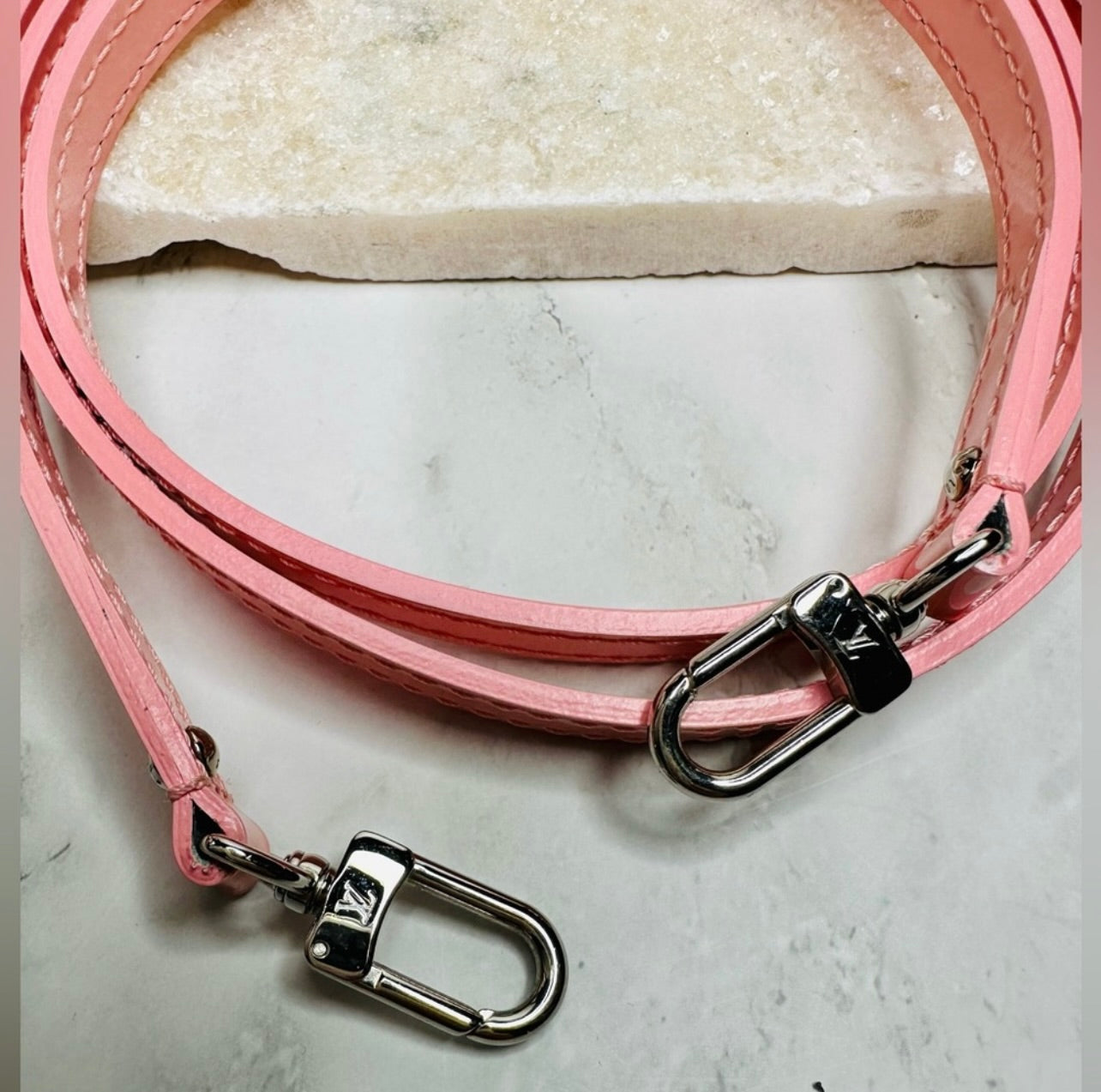 New Authentic Louis Vuitton Pink Patent Leather Bag Strap