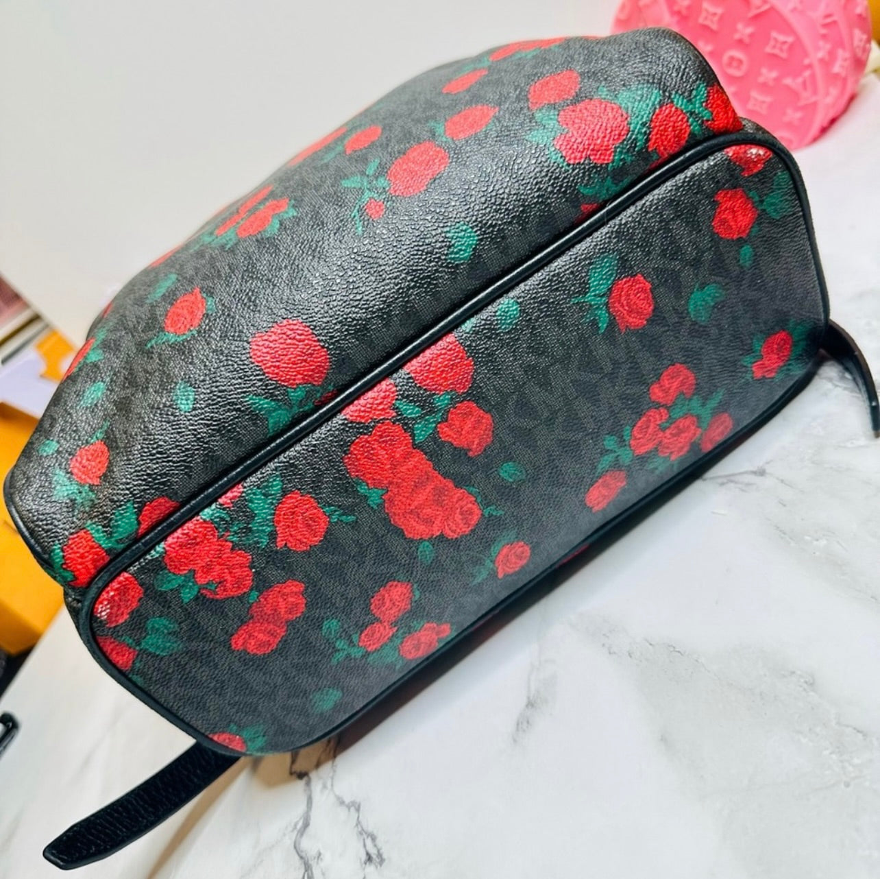 Michael Kors Abbey Medium MK Logo & Floral Print Backpack
