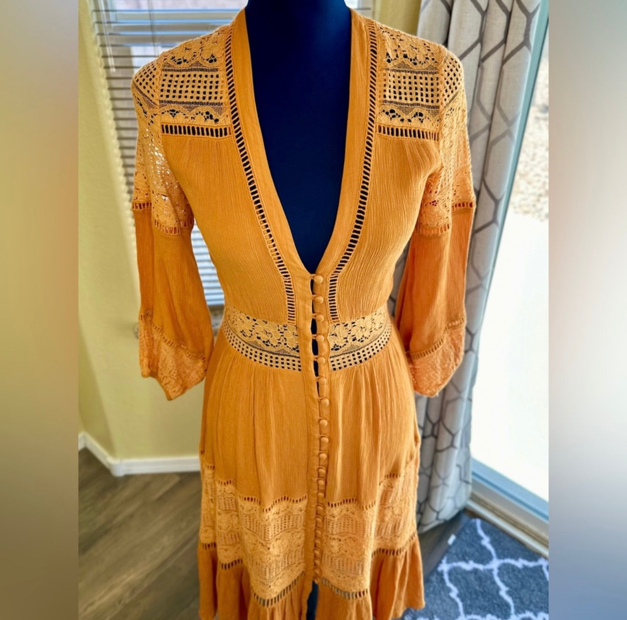 Vintage Spell & the Gypsy Collective Maple Olivia Luxe Lace Midi Dress