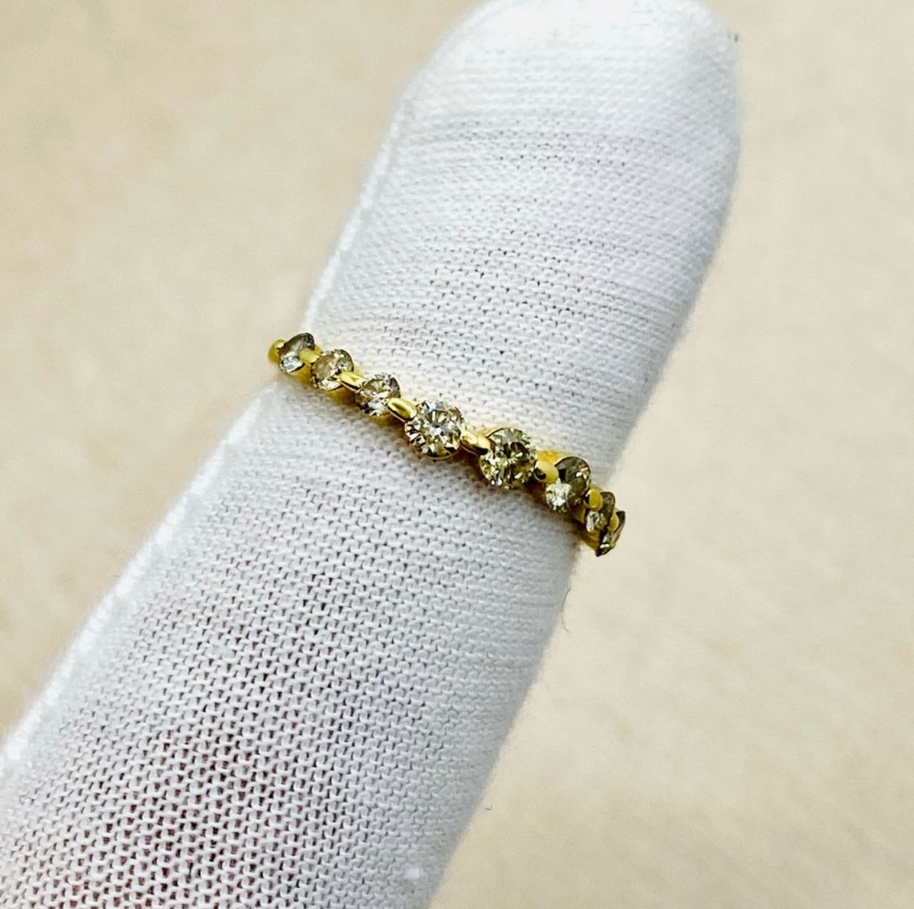18k Yellow Gold Curved .60 ctw Diamond Ring