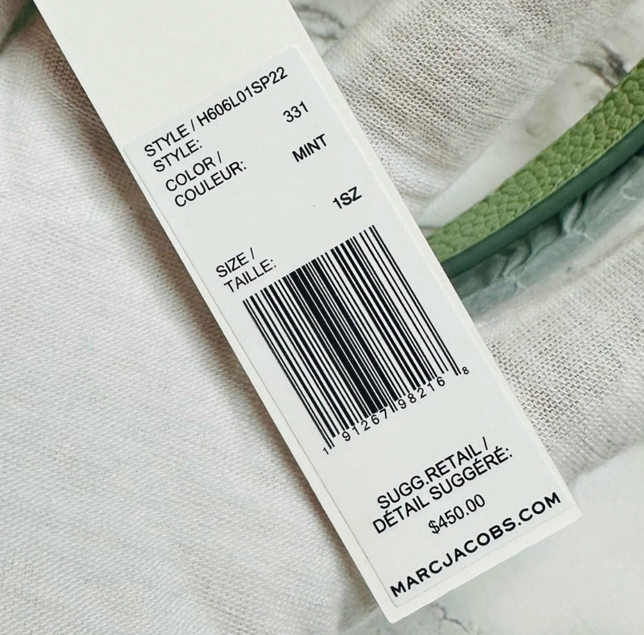 New Marc Jacobs Mint Green Leather Mini Bucket Bag