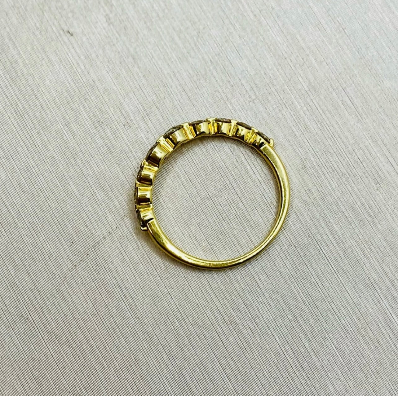 18k Yellow Gold Curved .60 ctw Diamond Ring