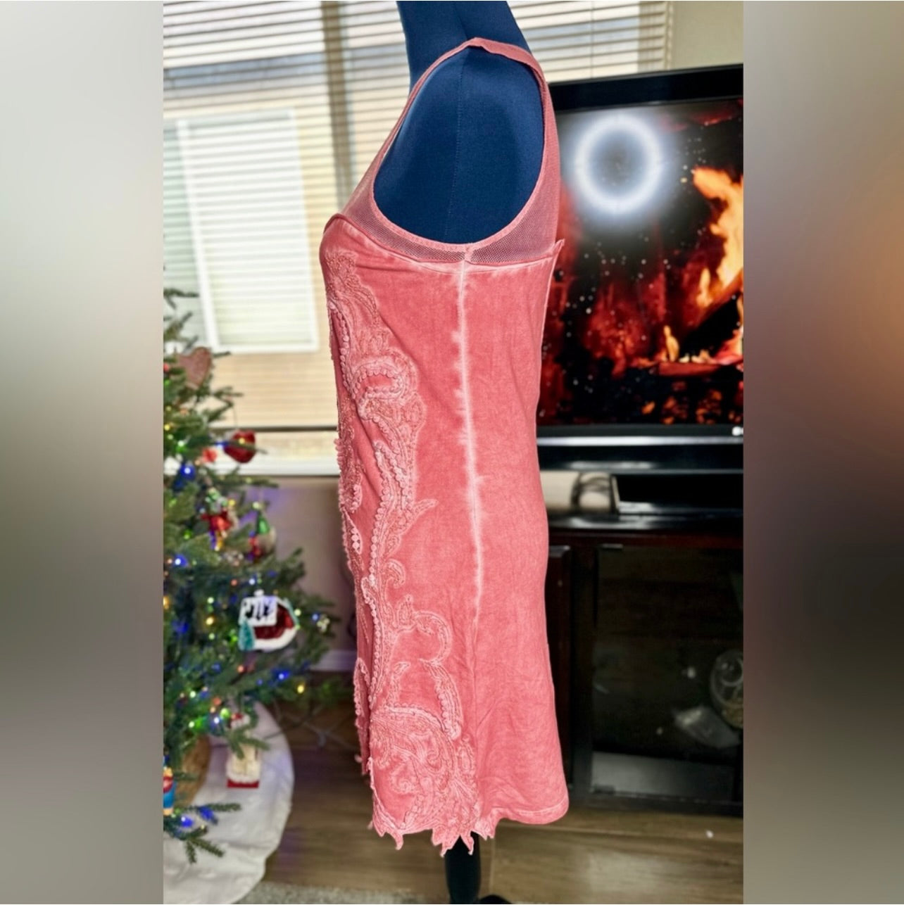 Free People ICE ICE BABY Pink Lemonade Beaded & Lace Bodycon Dress