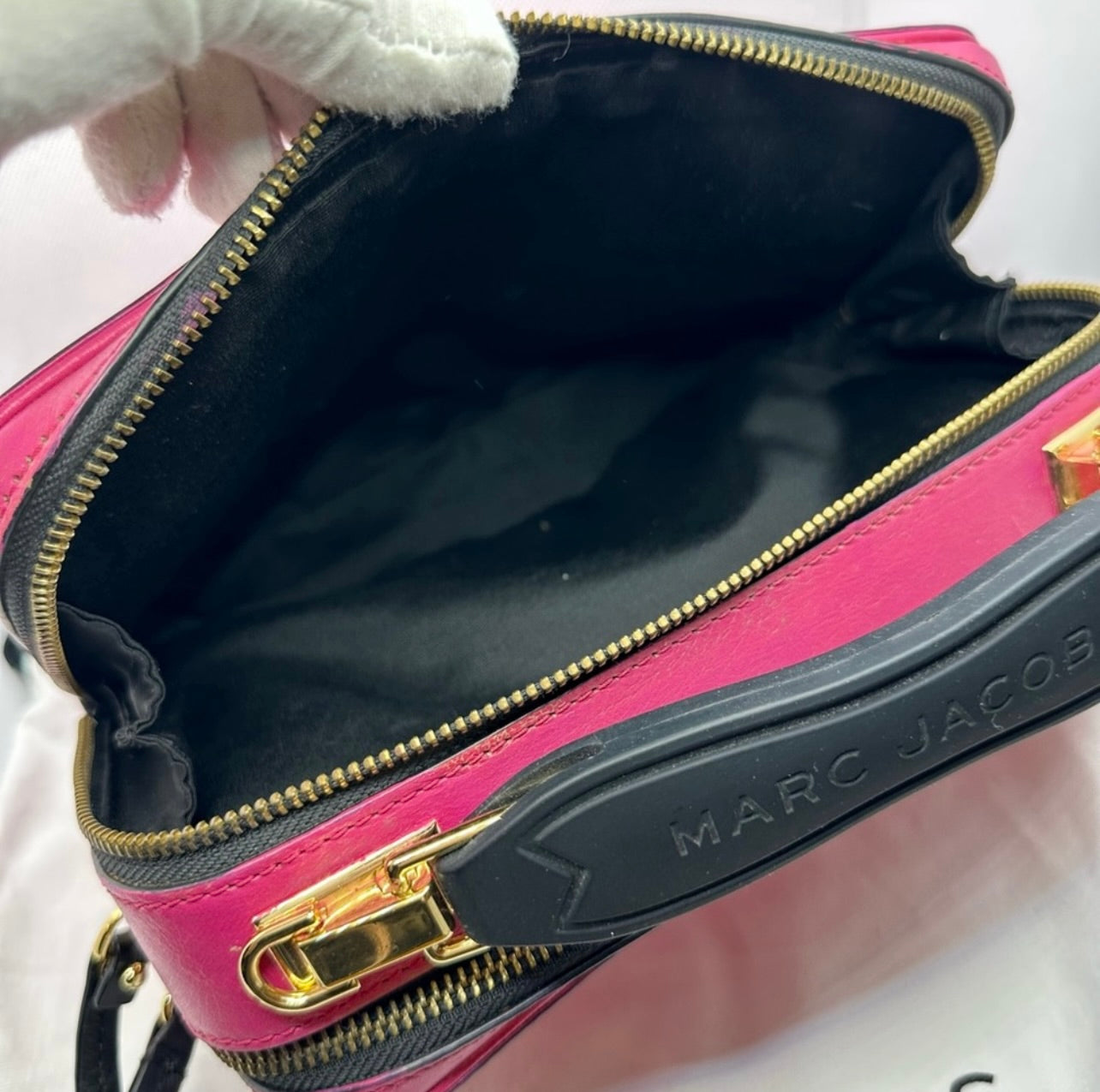 Marc Jacobs Hot Pink Distressed Leather The Box 23 Crossbody Bag